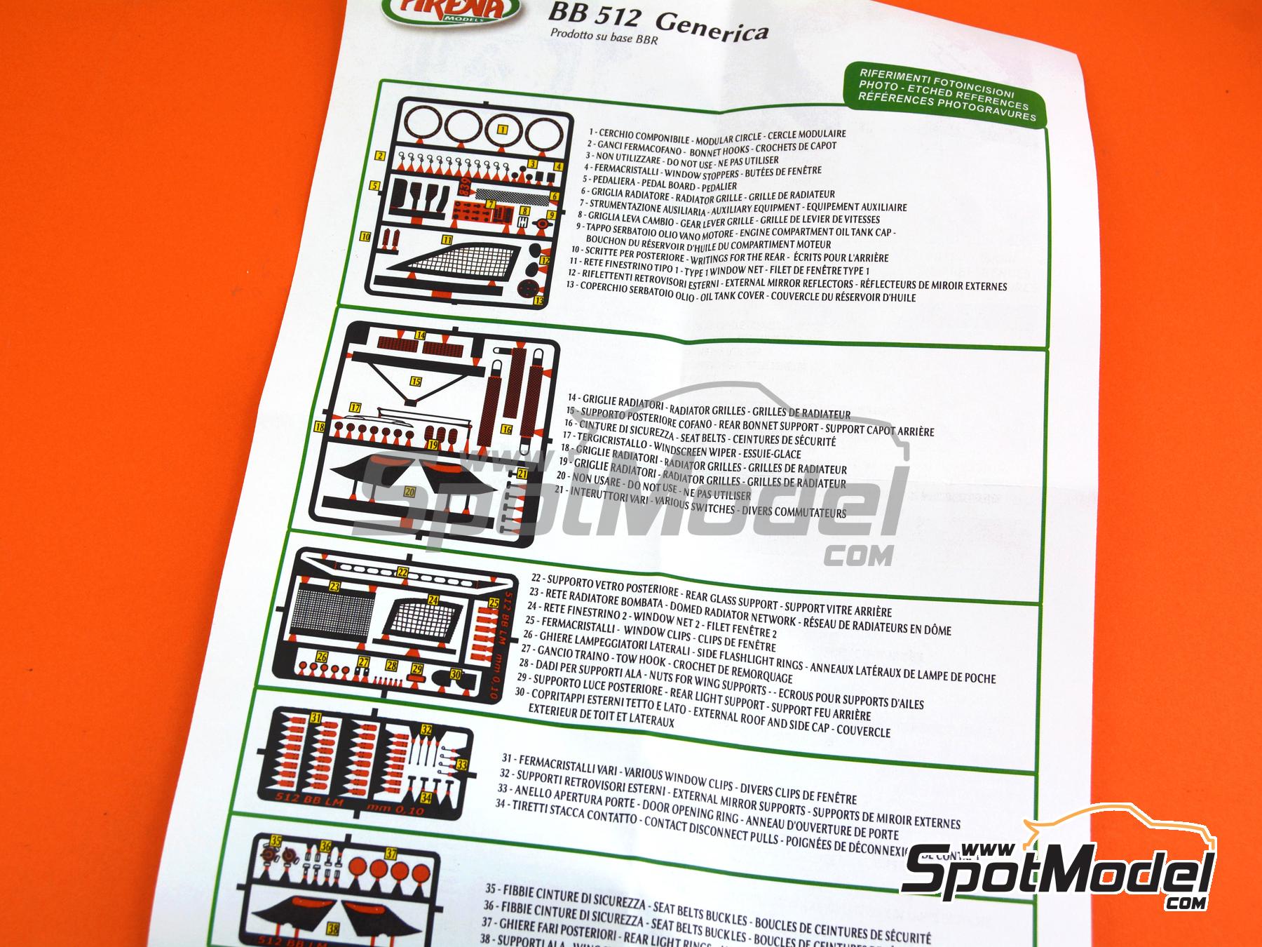 Image 2: Ferrari 512BB LM CH. Pozzi - JMS Racing Team sponsored by 3M - 24 Hours Le Mans 1979 | Car scale model kit in 1/43 scale manufactured by Arena Modelli (ref.&nbsp;ARE1399)