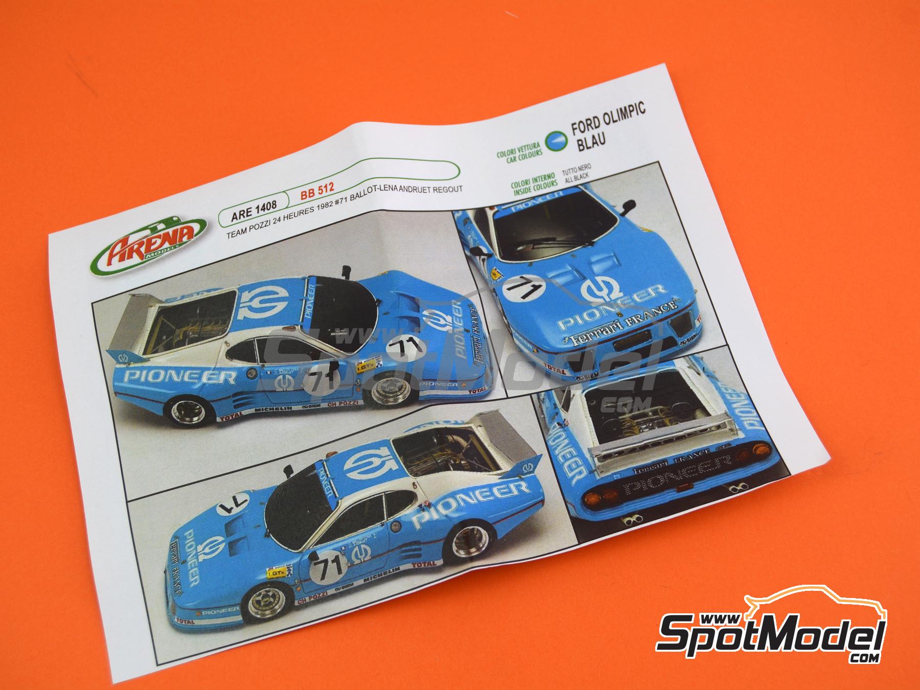 Image 3: Ferrari 512BB LM CH. Pozzi Team sponsored by Pioneer - 24 Hours Le Mans 1982 | Car scale model kit in 1/43 scale manufactured by Arena Modelli (ref.&nbsp;ARE1408)