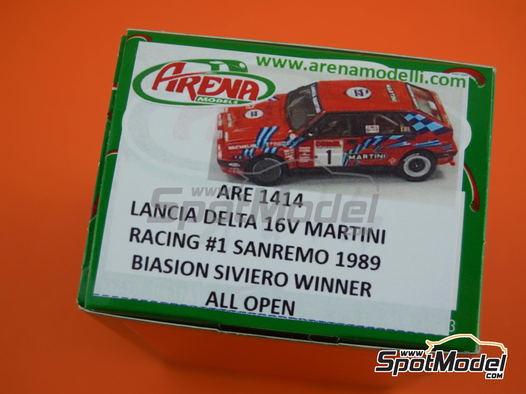 Image 11: Lancia Delta Integrale 16V Group A sponsored by Martini - Sanremo Rally 1989 | Car scale model kit in 1/43 scale manufactured by Arena Modelli (ref. ARE1414)