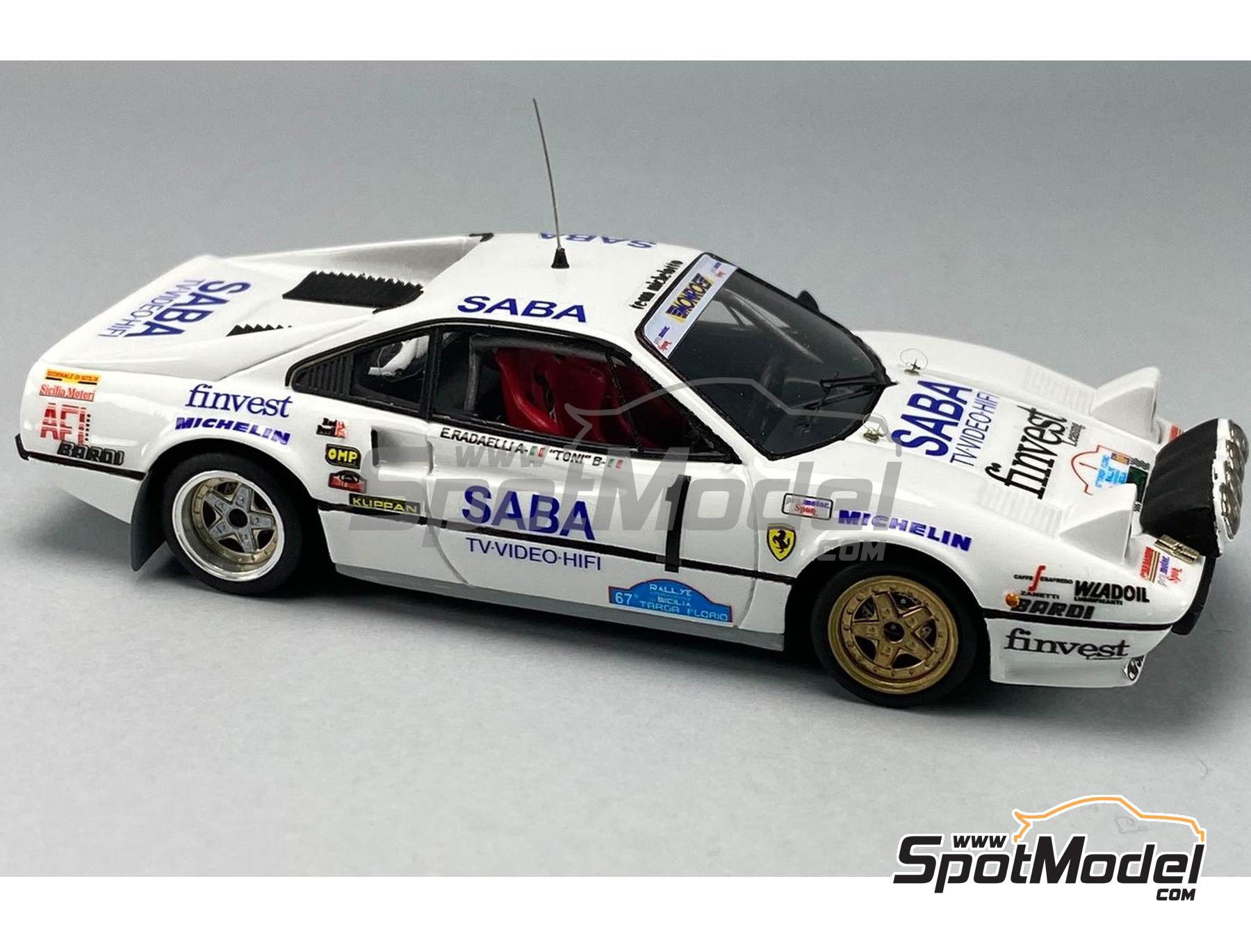 Image 1: Ferrari 308 GTB Group B sponsored by Saba, Finvest - Targa Florio 1983 | Car scale model kit in 1/43 scale manufactured by Arena Modelli (ref. ARE1426)