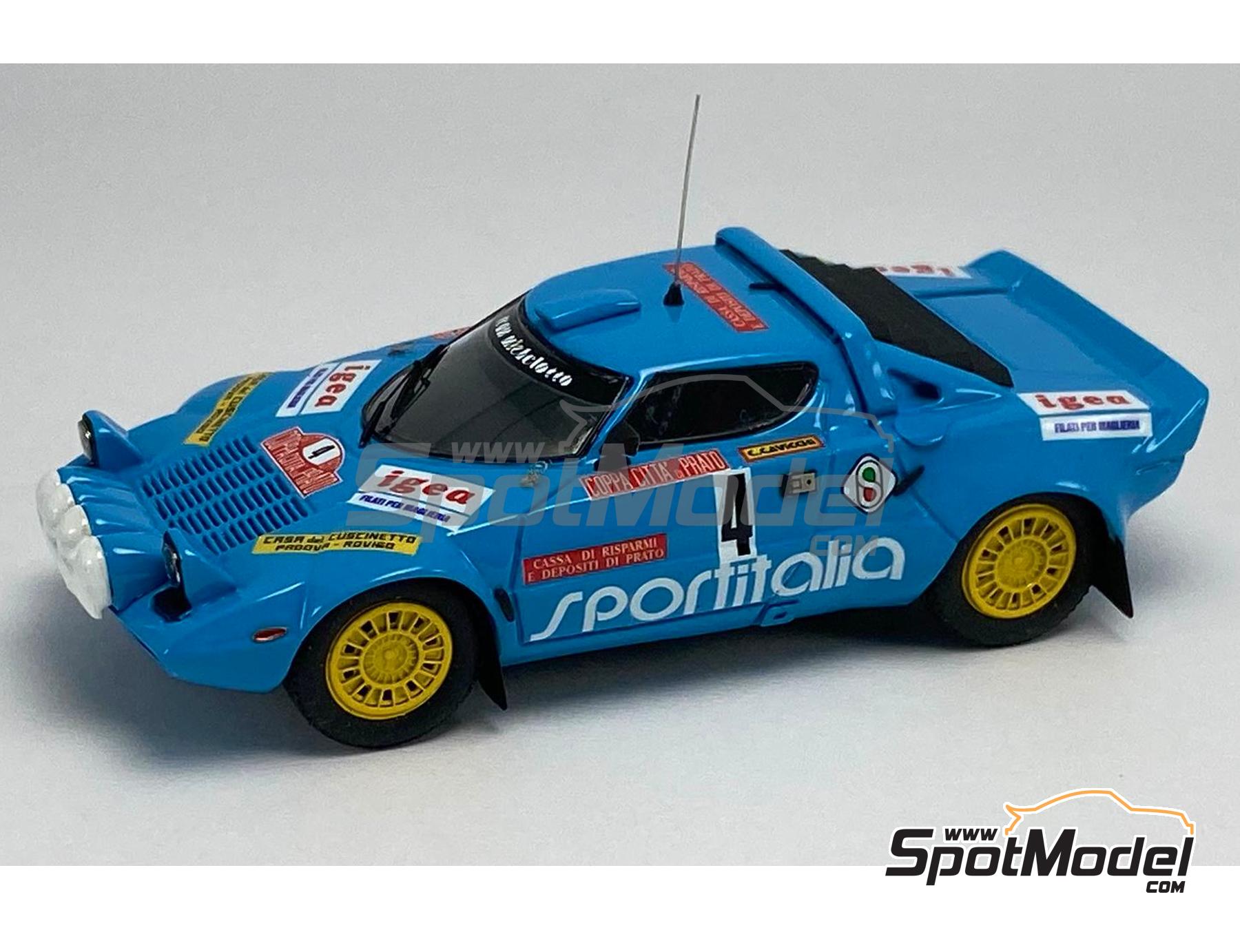 Image 1: Lancia Stratos HF sponsored by Sportitalia - Città di Prato Rally 1977 | Car scale model kit in 1/43 scale manufactured by Arena Modelli (ref. ARE1431)