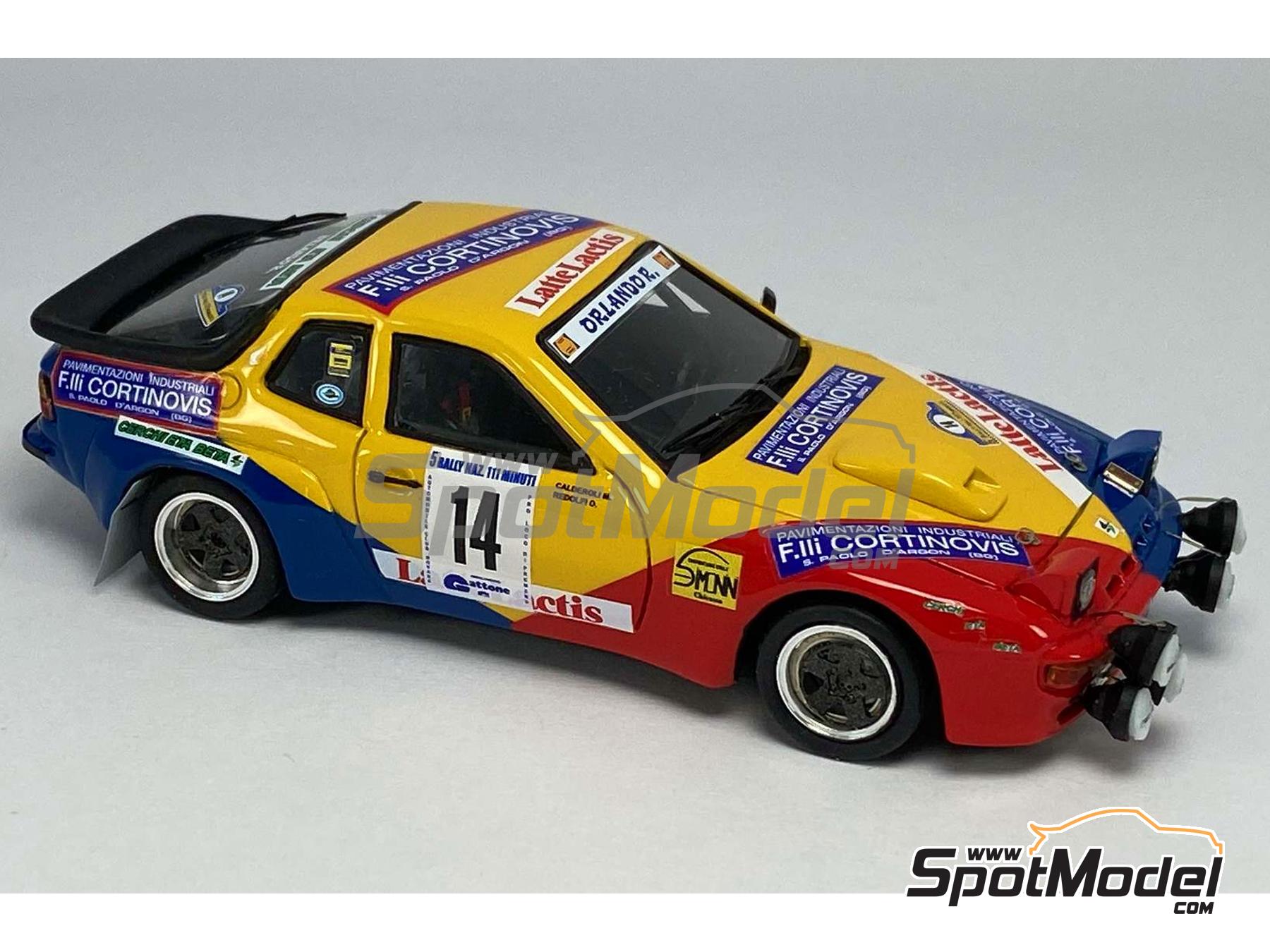 Image 1: Porsche 924 GTS Orlando Team sponsored by F.lli Cortinovis - 111 Minuti Rally 1981 | Car scale model kit in 1/43 scale manufactured by Arena Modelli (ref. ARE1448)