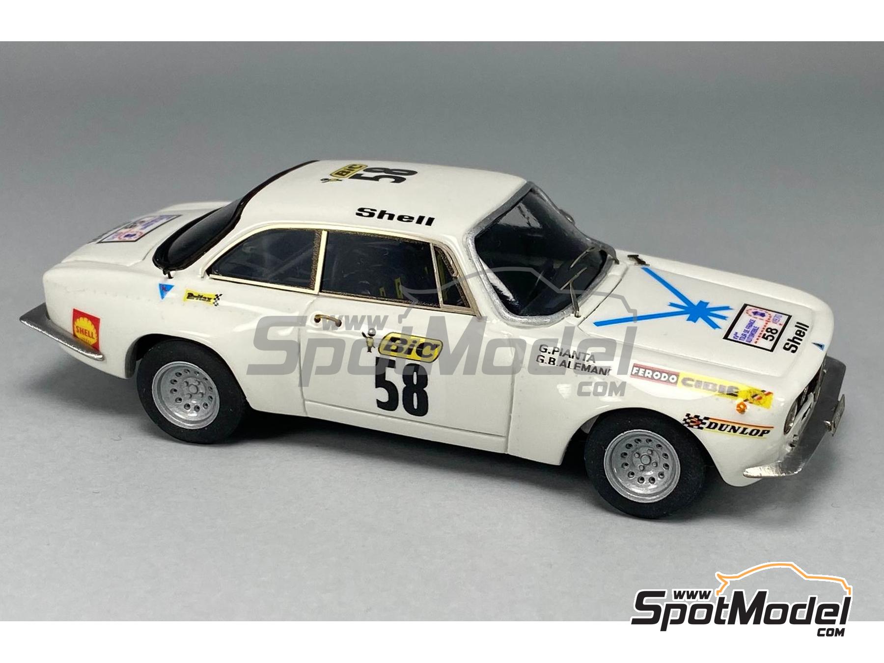 Image 1: Alfa Romeo Giulia GTAm sponsored by Shell - Tour de France Automobile 1970 | Car scale model kit in 1/43 scale manufactured by Arena Modelli (ref.&nbsp;ARE1451)
