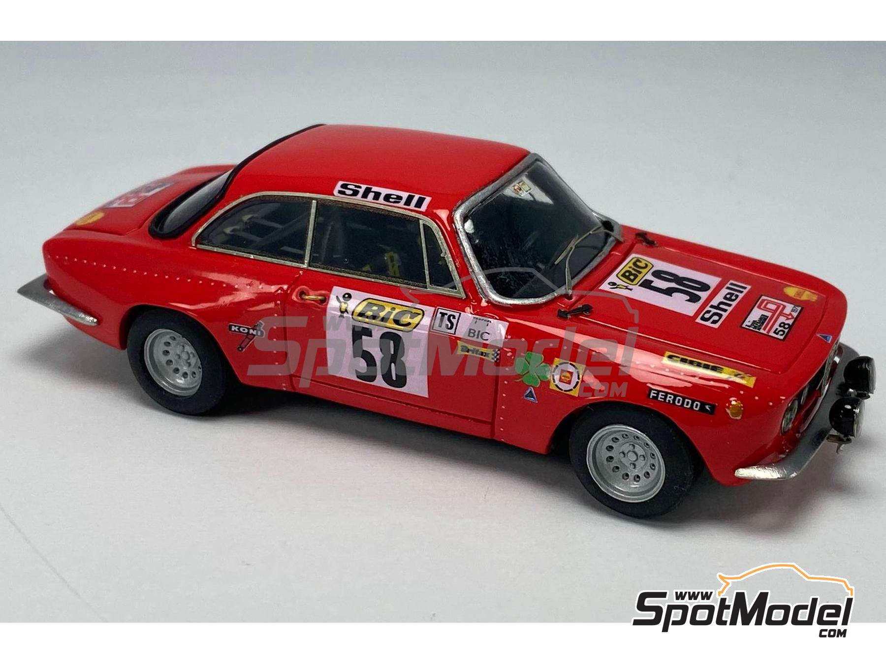 Image 2: Alfa Romeo Giulia GTAm sponsored by Shell - Tour de France Automobile 1971 | Car scale model kit in 1/43 scale manufactured by Arena Modelli (ref.&nbsp;ARE1453)