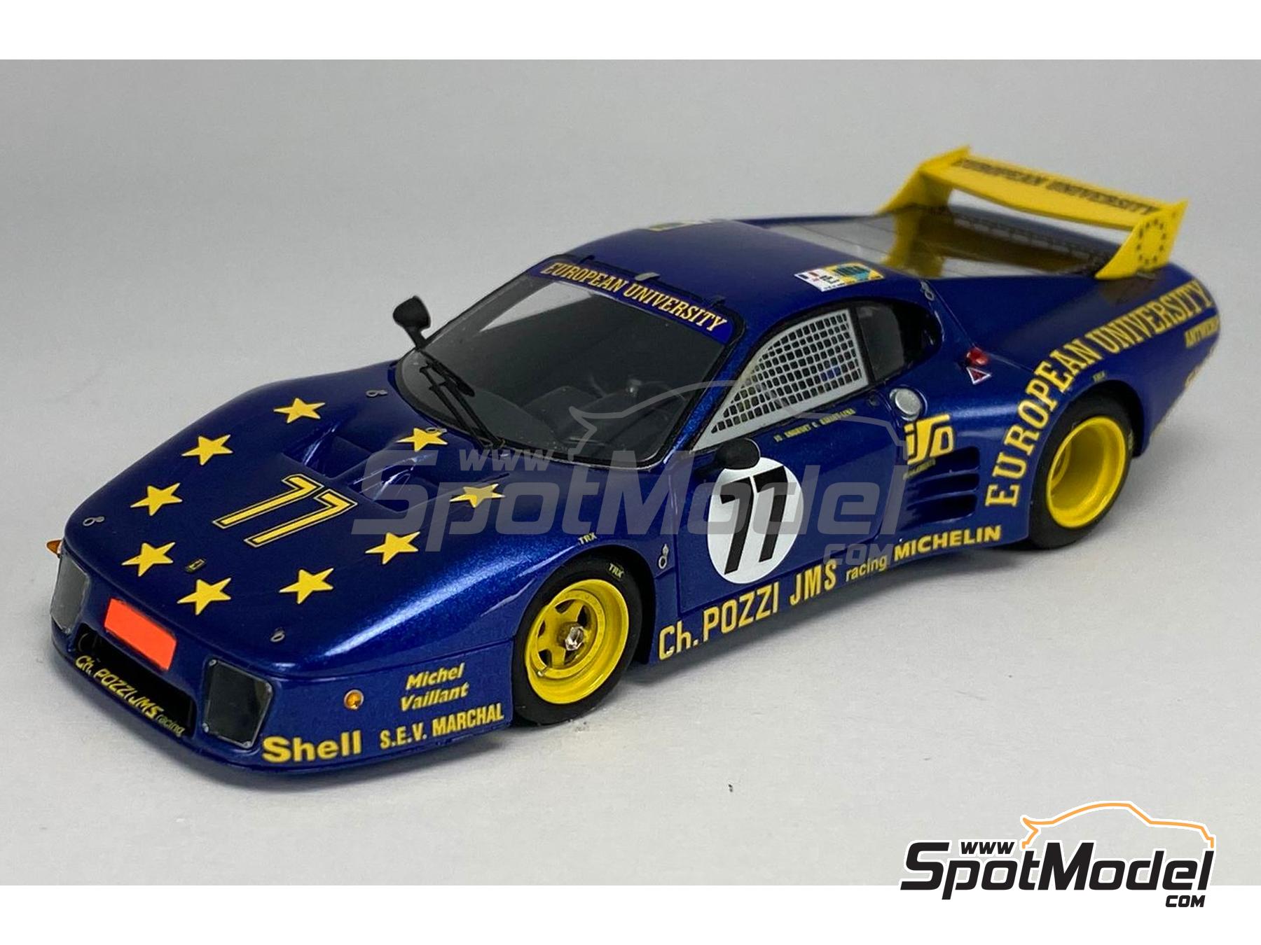 Image 1: Ferrari 512BB LM Charles Pozzi Team sponsored by European University - 24 Hours Le Mans 1980 | Car scale model kit in 1/43 scale manufactured by Arena Modelli (ref.&nbsp;ARE1462)