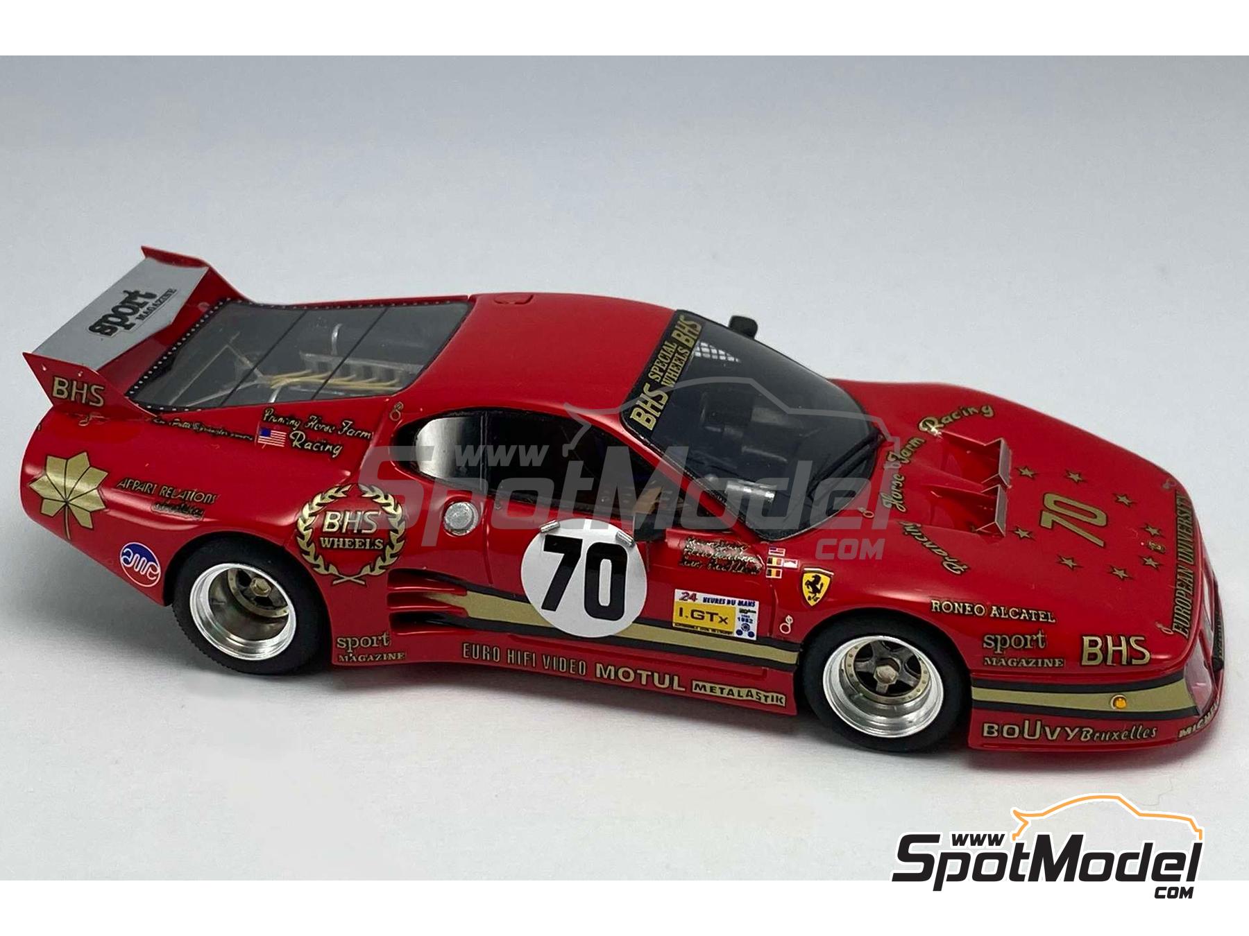 Image 1: Ferrari 512BB LM Prancing Horse Farm Racing Team sponsored by BHS Wheels - 24 Hours Le Mans 1982 | Car scale model kit in 1/43 scale manufactured by Arena Modelli (ref.&nbsp;ARE1465)