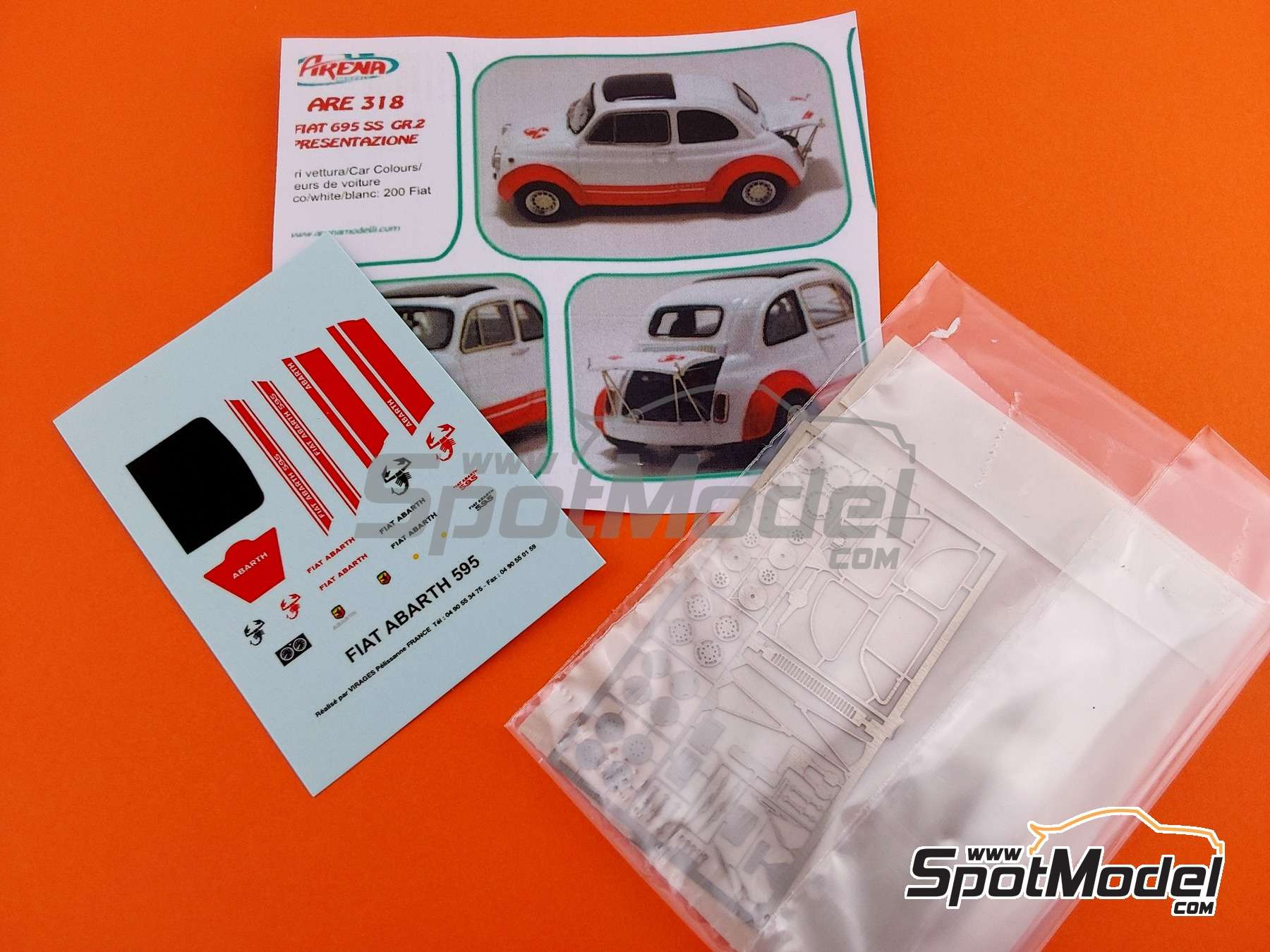 Image 4: Fiat Abarth 695 SS Group 2 - Press version | Car scale model kit in 1/43 scale manufactured by Arena Modelli (ref.&nbsp;ARE318)
