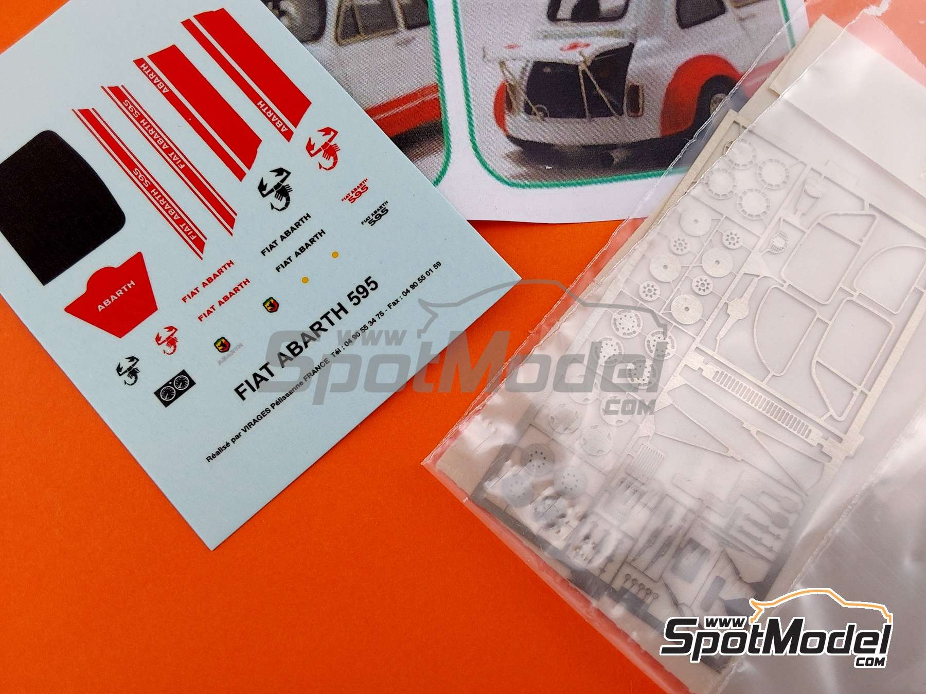 Image 5: Fiat Abarth 695 SS Group 2 - Press version | Car scale model kit in 1/43 scale manufactured by Arena Modelli (ref.&nbsp;ARE318)