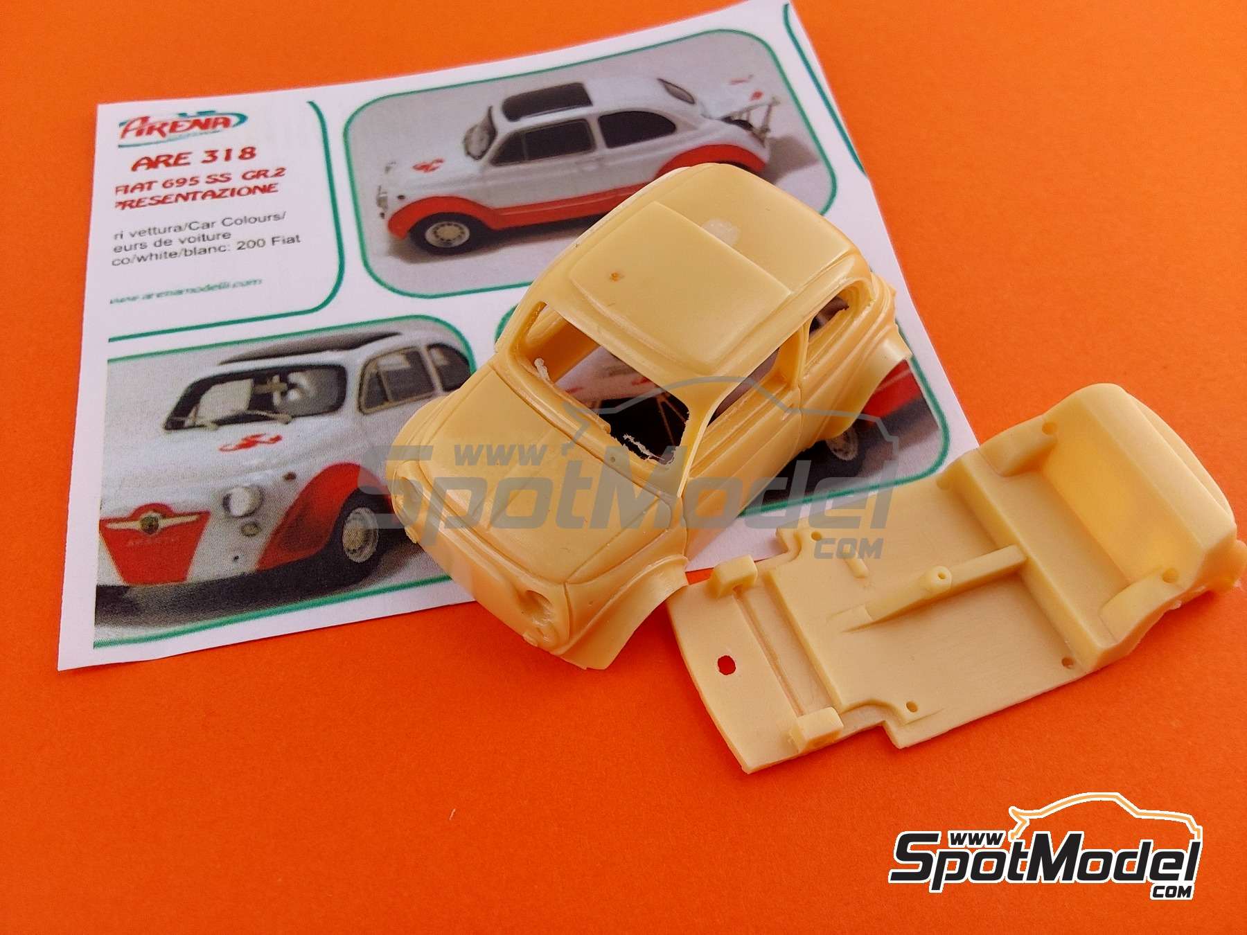 Image 11: Fiat Abarth 695 SS Group 2 - Press version | Car scale model kit in 1/43 scale manufactured by Arena Modelli (ref.&nbsp;ARE318)