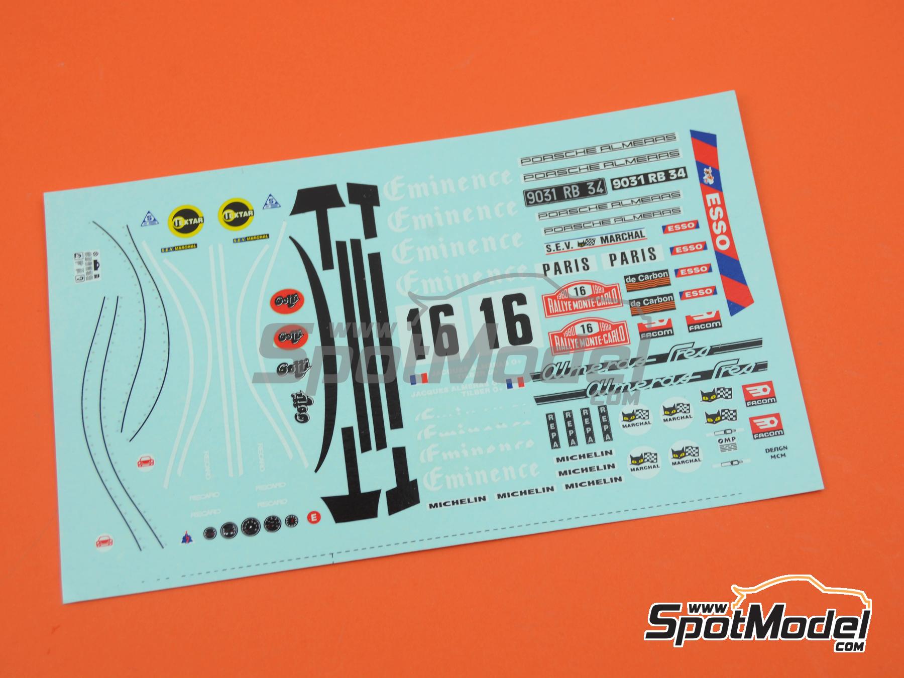 Image 2: Porsche 911SC Group 4 Almeras Team sponsored by Eminence - Monte Carlo Rally - Rallye Automobile de Monte-Carlo 1980 | Car scale model kit in 1/24 scale manufactured by Arena Modelli (ref.&nbsp;ARE734-24)