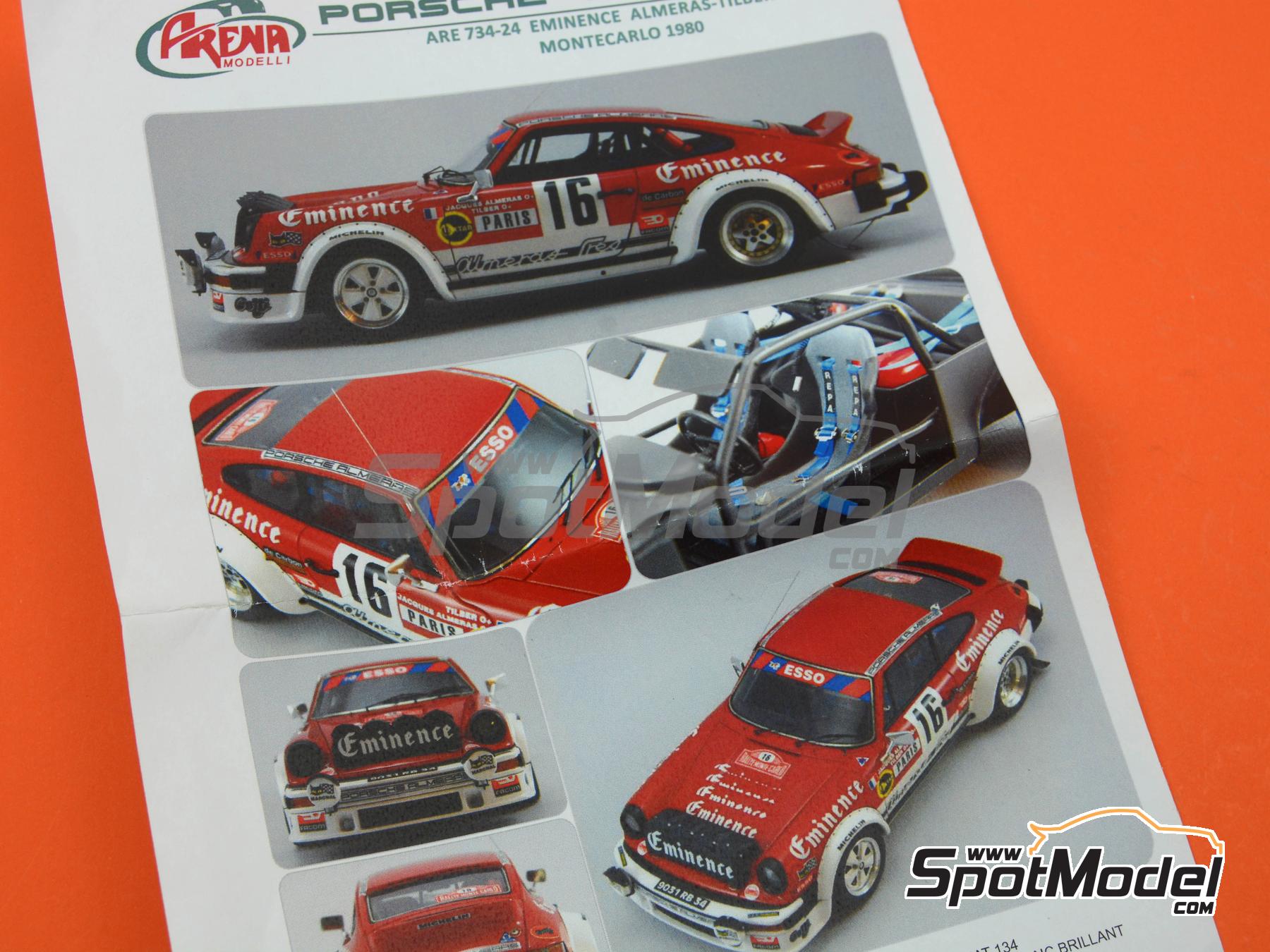 Image 3: Porsche 911SC Group 4 Almeras Team sponsored by Eminence - Monte Carlo Rally - Rallye Automobile de Monte-Carlo 1980 | Car scale model kit in 1/24 scale manufactured by Arena Modelli (ref.&nbsp;ARE734-24)