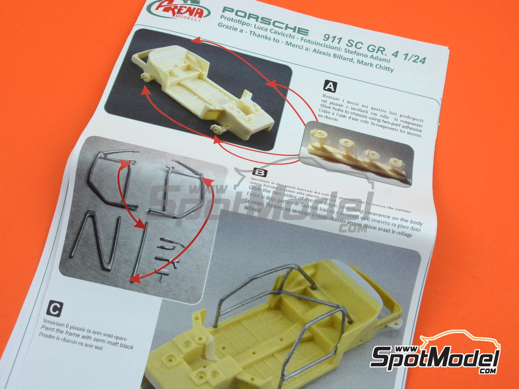 Image 11: Porsche 911SC Group 4 Almeras Team sponsored by Eminence - Monte Carlo Rally - Rallye Automobile de Monte-Carlo 1980 | Car scale model kit in 1/24 scale manufactured by Arena Modelli (ref.&nbsp;ARE734-24)