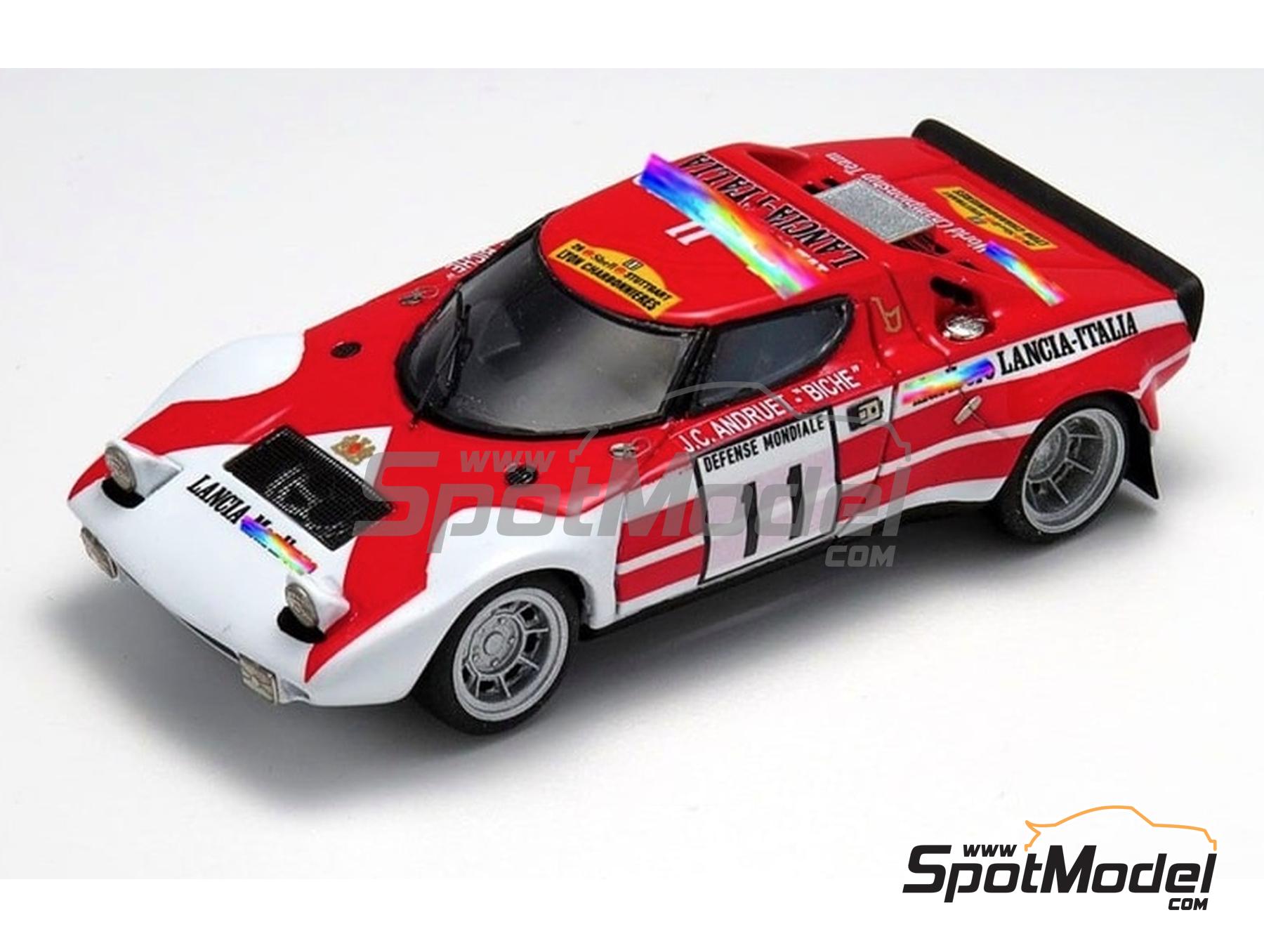 Image 1: Lancia Stratos HF Lancia-Italia Team sponsored by Marlboro - Rallye International Lyon-Charbonnières 1973 | Car scale model kit in 1/43 scale manufactured by Arena Modelli (ref. ARE837)