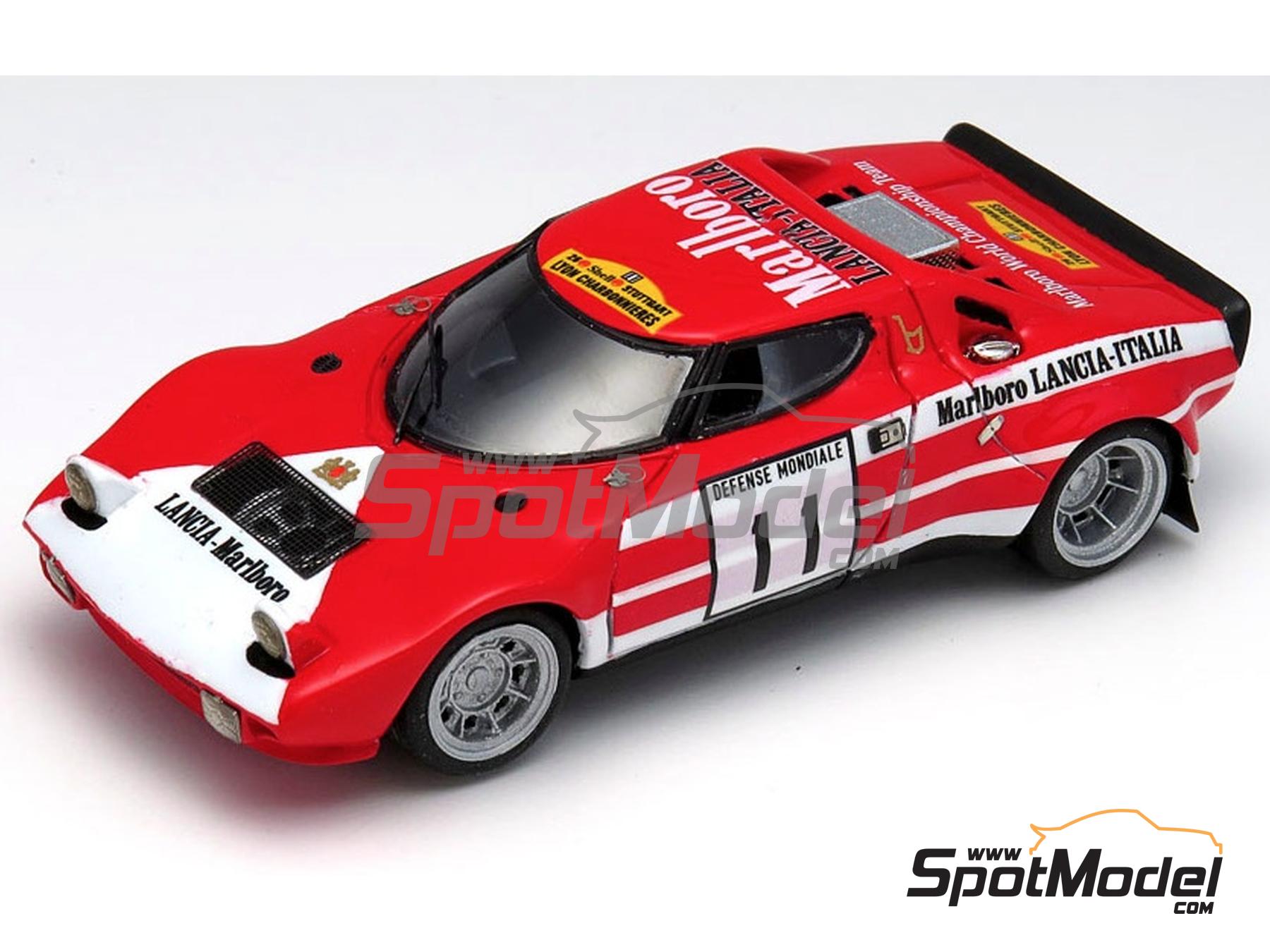 Image 1: Lancia Stratos HF Lancia-Italia Team sponsored by Marlboro - Rallye International Lyon-Charbonnières 1973 | Car scale model kit in 1/43 scale manufactured by Arena Modelli (ref. ARE838)