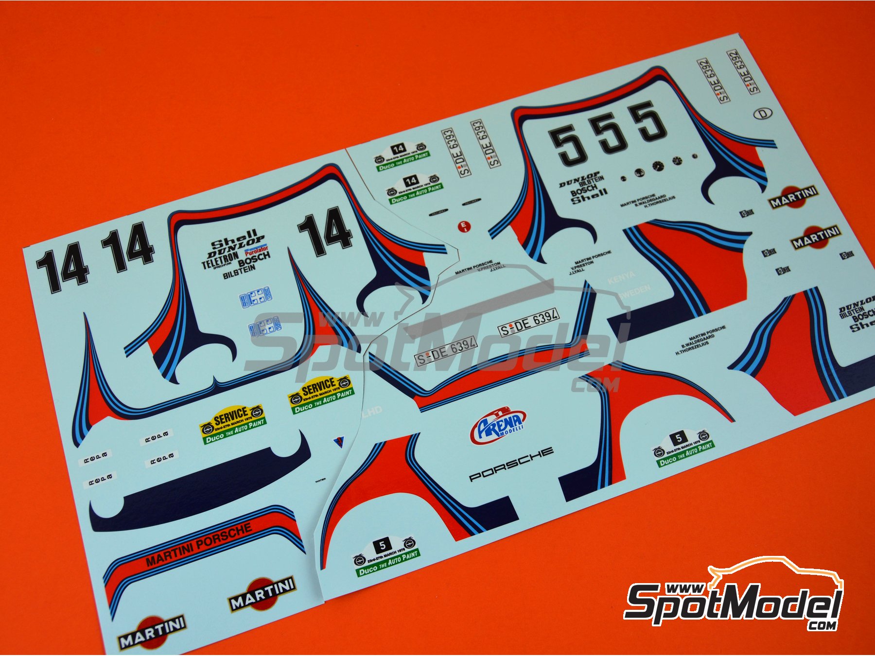 Image 15: Porsche 911SC sponsored by Martini Racing - Safari Rally 1978 | Car scale model kit in 1/24 scale manufactured by Arena Modelli (ref.&nbsp;ARE862-24)