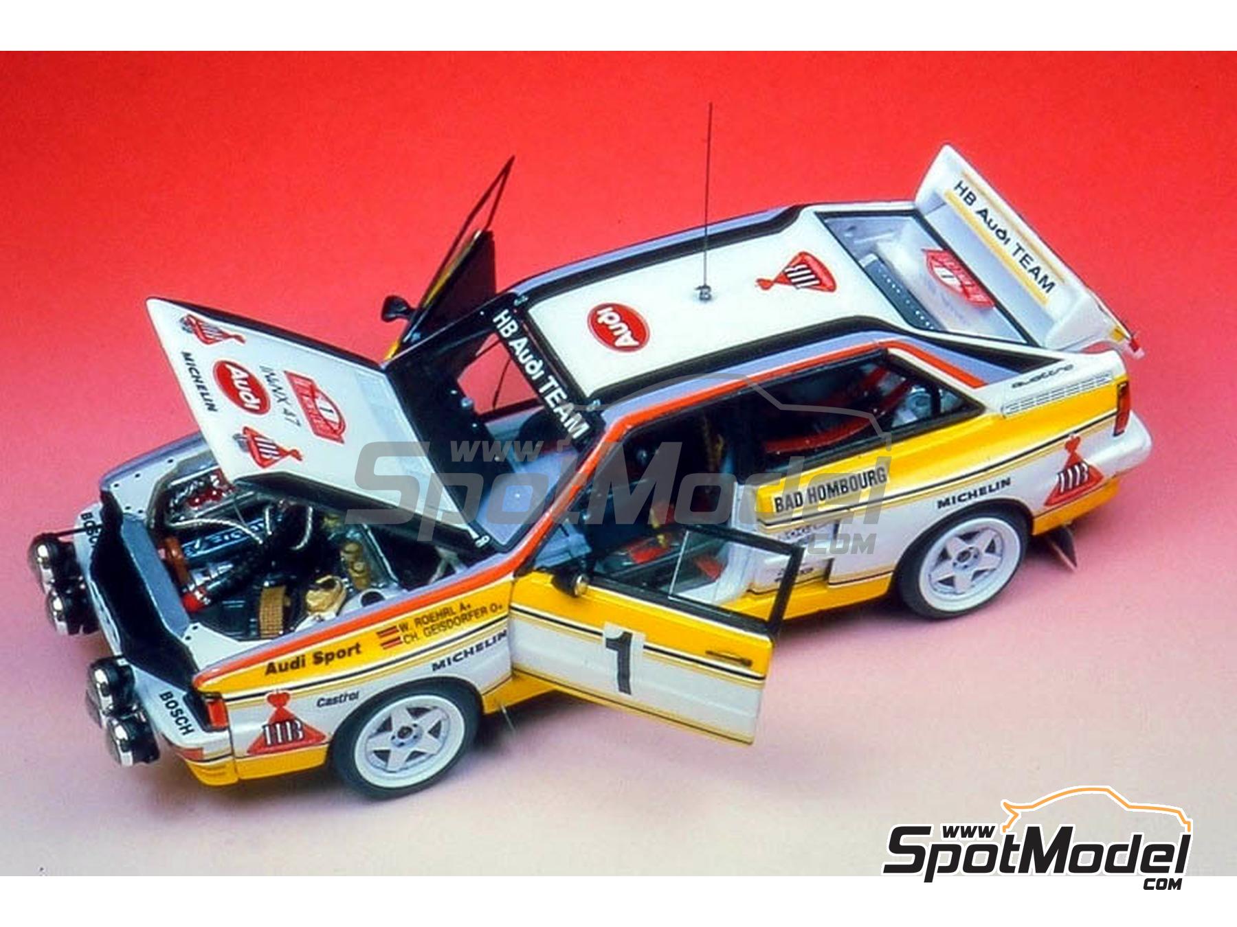 Image 1: Audi Quattro Group B Audi Sport Team sponsored by HB - Monte Carlo Rally - Rallye Automobile de Monte-Carlo 1984 | Car scale model kit in 1/43 scale manufactured by Arena Modelli (ref.&nbsp;ARE937)