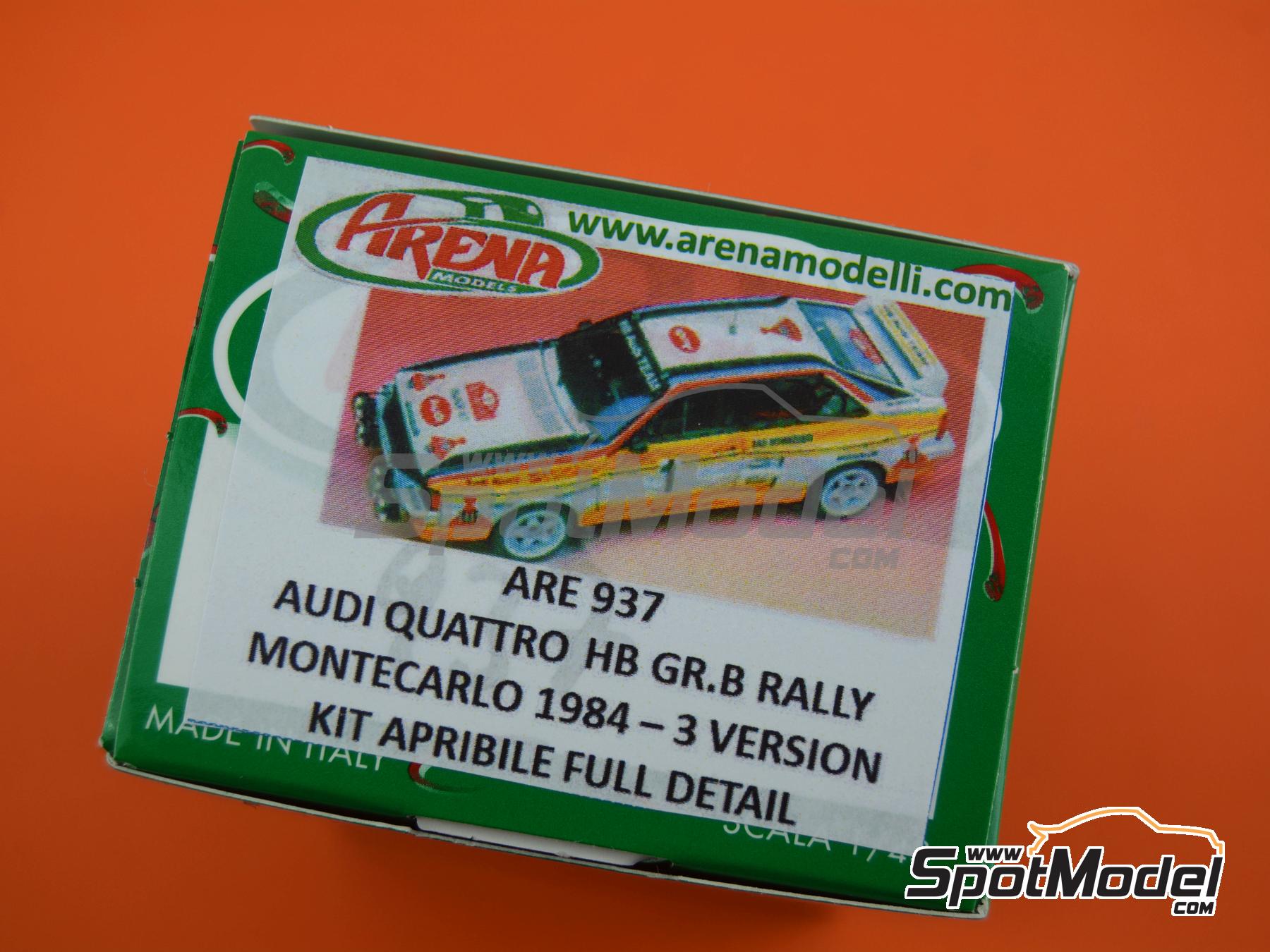 Image 9: Audi Quattro Group B Audi Sport Team sponsored by HB - Monte Carlo Rally - Rallye Automobile de Monte-Carlo 1984 | Car scale model kit in 1/43 scale manufactured by Arena Modelli (ref.&nbsp;ARE937)
