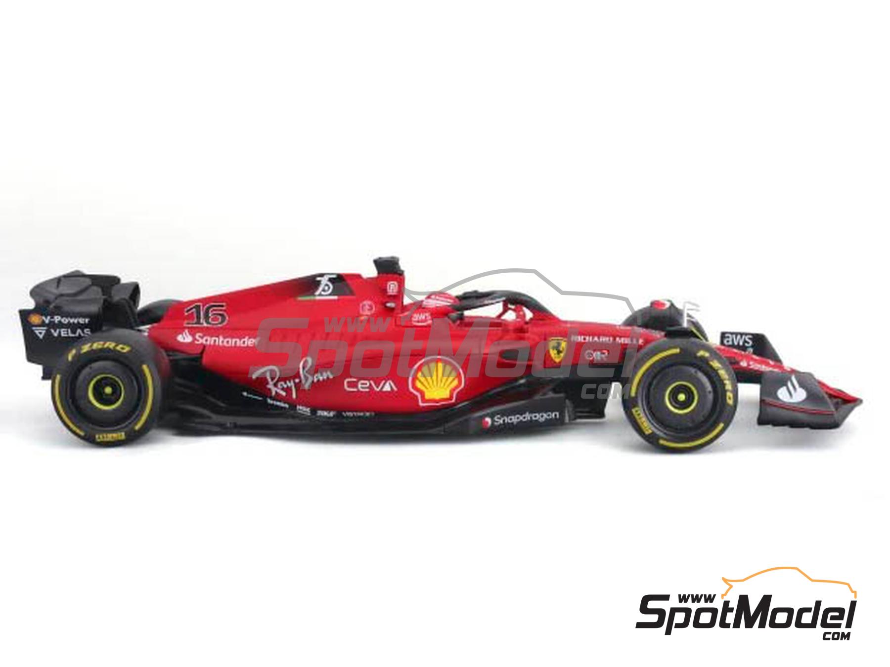 Image 4: Ferrari F1-75 Scuderia Ferrari Team sponsored by Shell Banco Santander - FIA Formula 1 World Championship 2022 | Diecast model car in 1/18 scale manufactured by Bburago (ref.&nbsp;DIE-60718, also 4893993015337 and 18-16811/16)