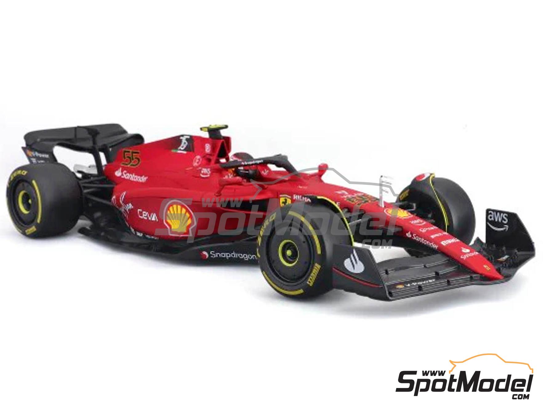 Image 1: Ferrari F1-75 Scuderia Ferrari Team sponsored by Shell Banco Santander - FIA Formula 1 World Championship 2022 | Diecast model car in 1/18 scale manufactured by Bburago (ref.&nbsp;DIE-60724, also 4893993015344 and 18-16811/55)