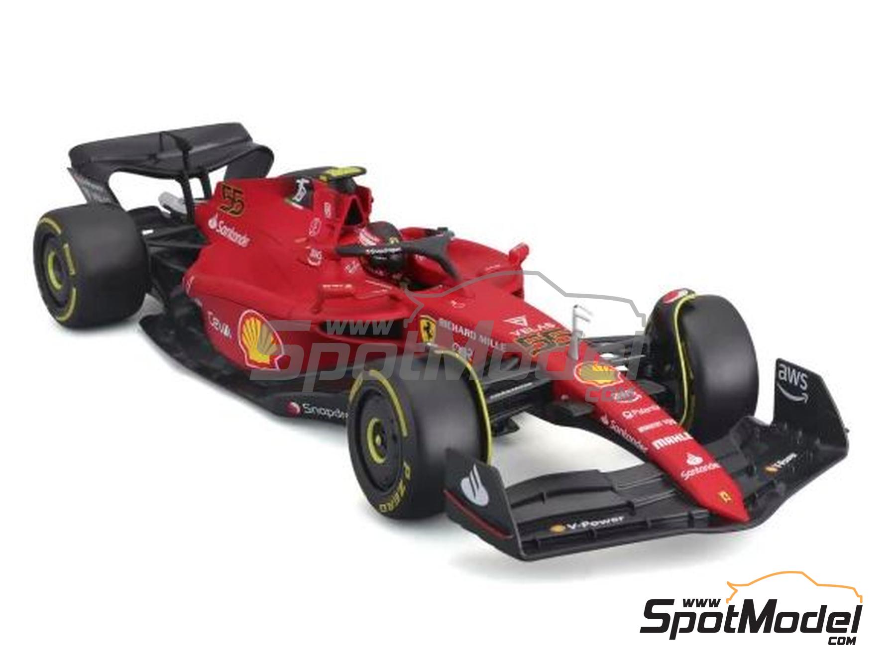 Image 3: Ferrari F1-75 Scuderia Ferrari Team sponsored by Shell Banco Santander - FIA Formula 1 World Championship 2022 | Diecast model car in 1/18 scale manufactured by Bburago (ref.&nbsp;DIE-60724, also 4893993015344 and 18-16811/55)