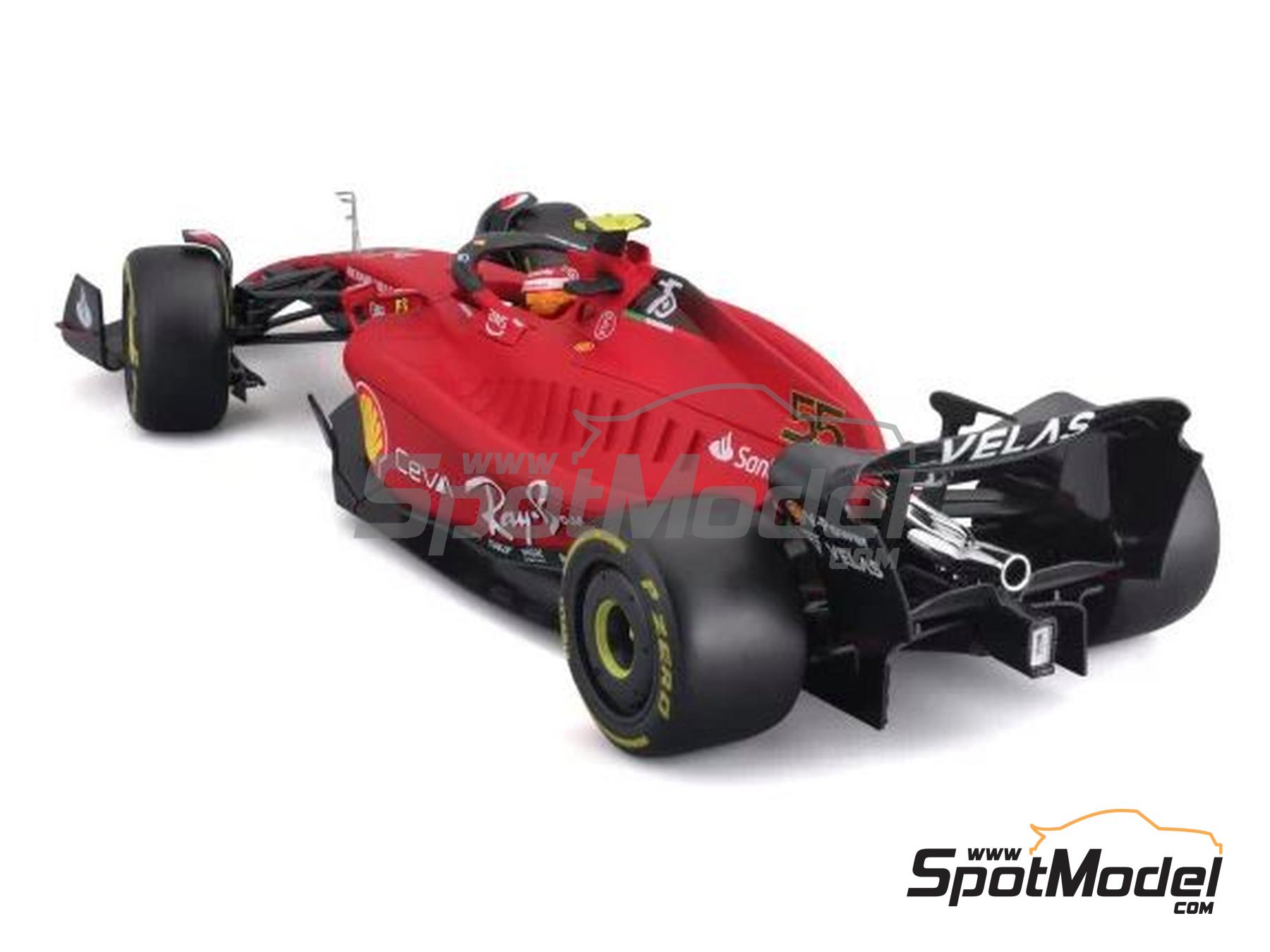 Image 4: Ferrari F1-75 Scuderia Ferrari Team sponsored by Shell Banco Santander - FIA Formula 1 World Championship 2022 | Diecast model car in 1/18 scale manufactured by Bburago (ref.&nbsp;DIE-60724, also 4893993015344 and 18-16811/55)