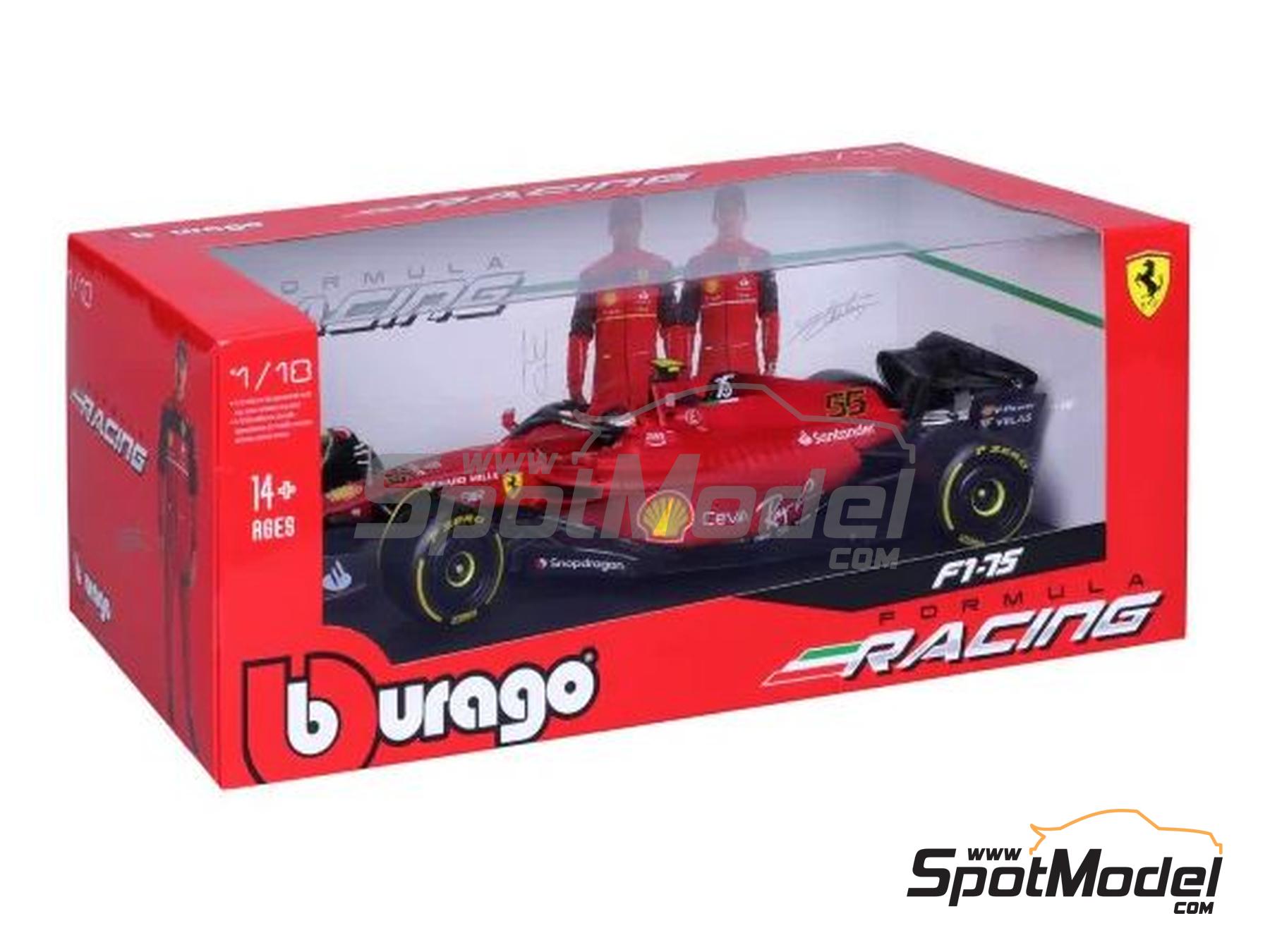 Image 7: Ferrari F1-75 Scuderia Ferrari Team sponsored by Shell Banco Santander - FIA Formula 1 World Championship 2022 | Diecast model car in 1/18 scale manufactured by Bburago (ref.&nbsp;DIE-60724, also 4893993015344 and 18-16811/55)