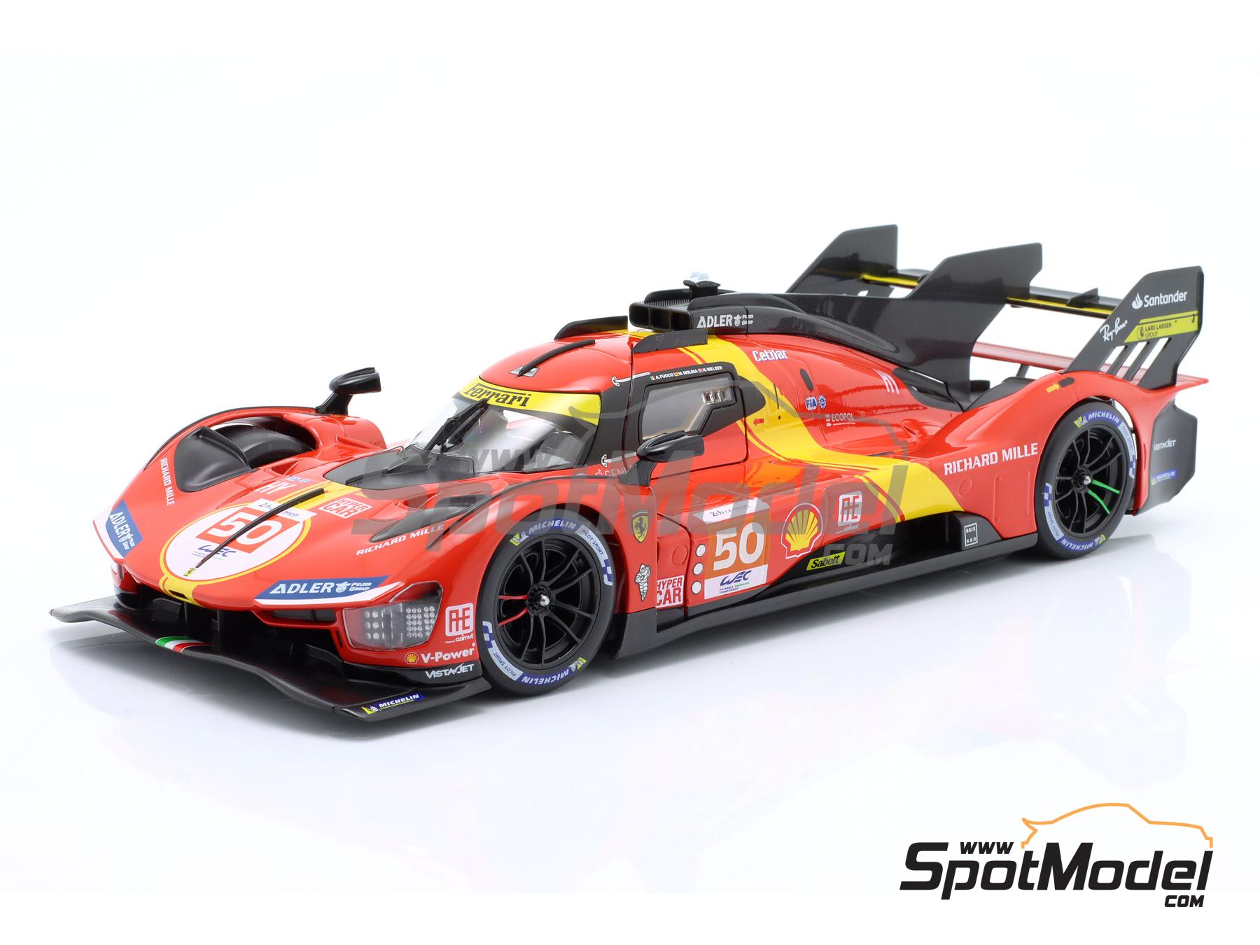 Image 1: Ferrari 499P LMH Ferrari AF Corse Team sponsored by Richard Mille - 24 Hours Le Mans 2023 | Diecast model car in 1/18 scale manufactured by Bburago (ref. DIE-60725, also 4893993016501 and 18-16301/50)