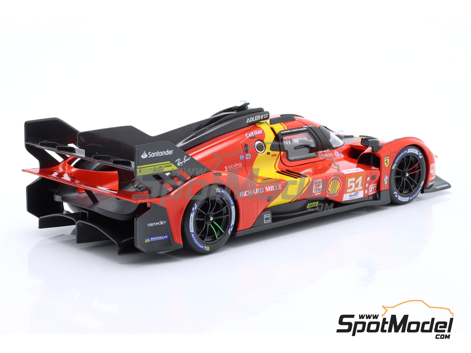 Image 2: Ferrari 499P LMH Ferrari AF Corse Team sponsored by Richard Mille - 24 Hours Le Mans 2023 | Diecast model car in 1/18 scale manufactured by Bburago (ref.&nbsp;DIE-60726, also 4893993163014 and 18-16301/51)