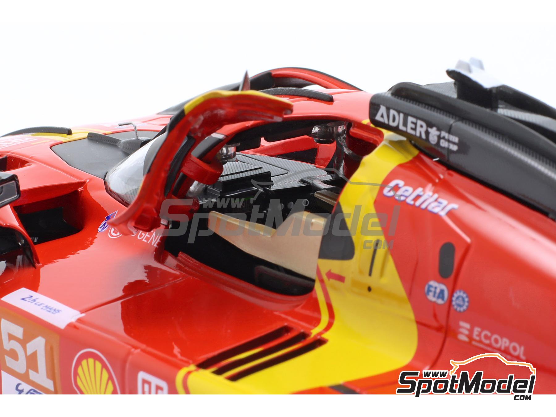 Image 4: Ferrari 499P LMH Ferrari AF Corse Team sponsored by Richard Mille - 24 Hours Le Mans 2023 | Diecast model car in 1/18 scale manufactured by Bburago (ref.&nbsp;DIE-60726, also 4893993163014 and 18-16301/51)