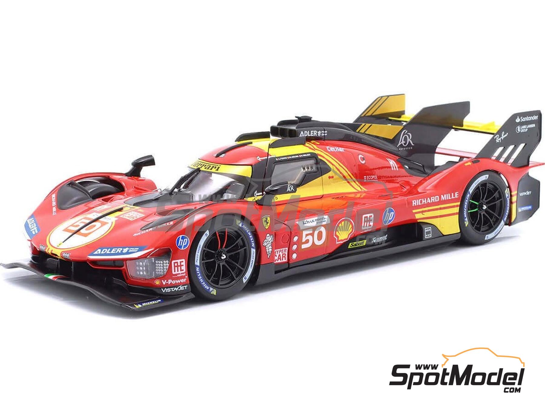 Image 1: Ferrari 499P LMH Ferrari AF Corse Team sponsored by Richard Mille - 24 Hours Le Mans 2024 | Diecast model car in 1/18 scale manufactured by Bburago (ref.&nbsp;DIE-62607, also 16303-50)