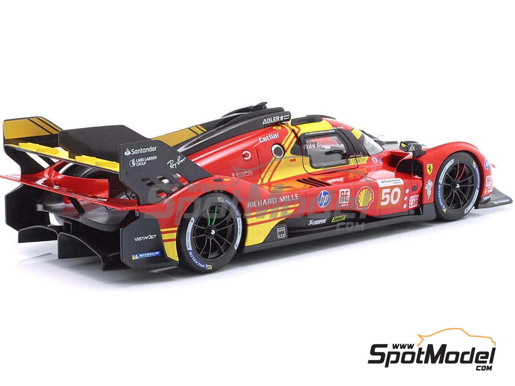 Image 2: Ferrari 499P LMH Ferrari AF Corse Team sponsored by Richard Mille - 24 Hours Le Mans 2024 | Diecast model car in 1/18 scale manufactured by Bburago (ref.&nbsp;DIE-62607, also 16303-50)