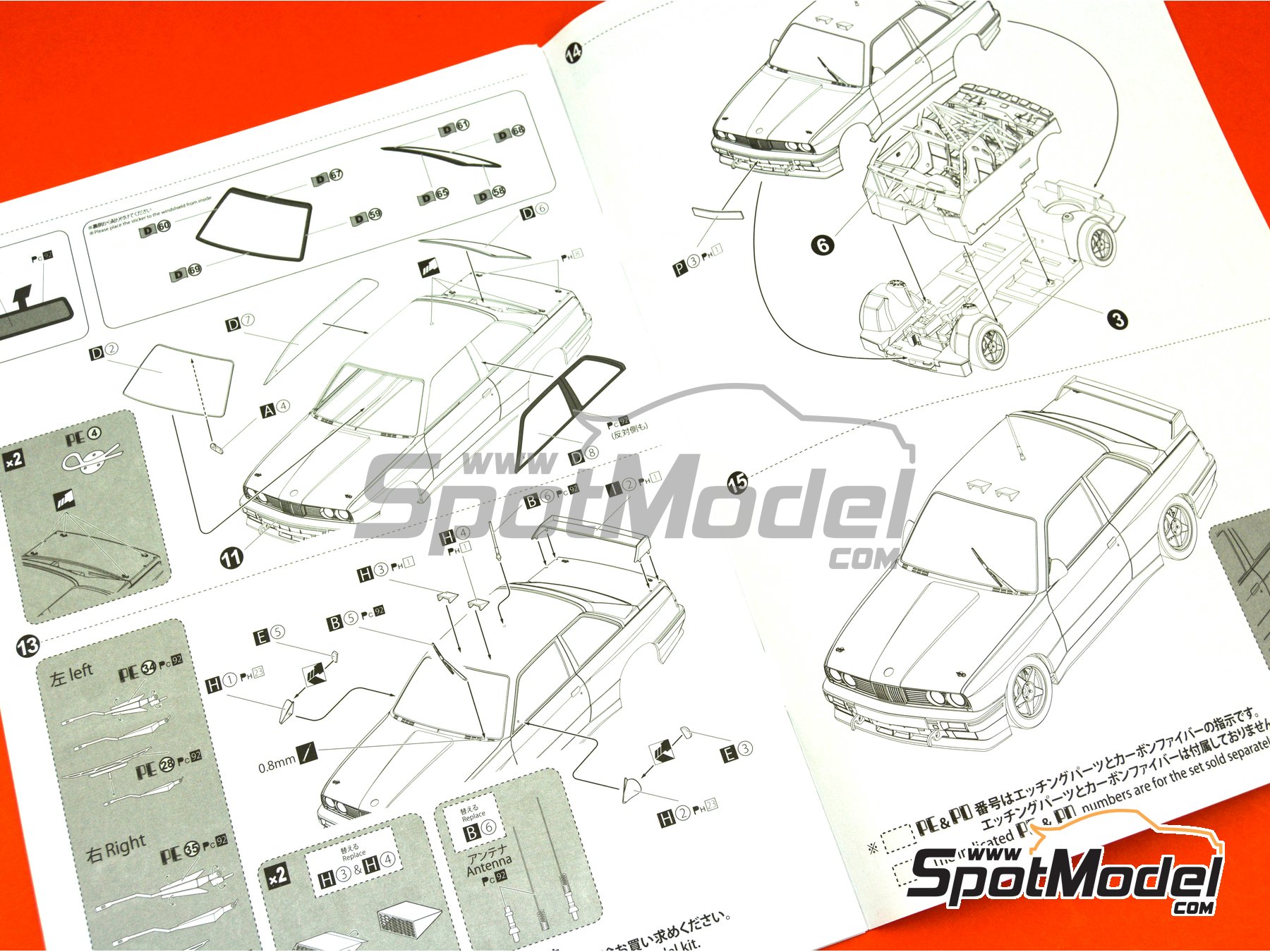 Image 26: BMW M3 E30 Rally Group A Bastos Motul - Tour de Corse 1988 | Model car kit in 1/24 scale manufactured by Beemax Model Kits (ref.&nbsp;B24016)