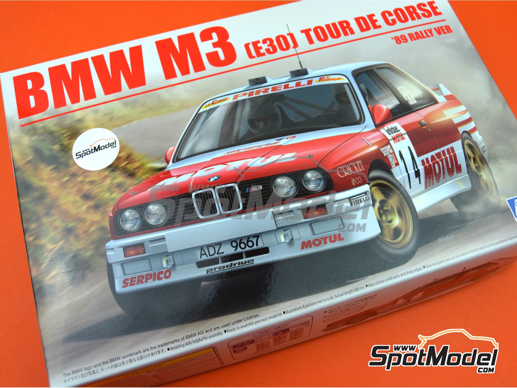 Image 28: BMW M3 E30 Rally Group A Bastos Motul - Tour de Corse 1988 | Model car kit in 1/24 scale manufactured by Beemax Model Kits (ref.&nbsp;B24016)