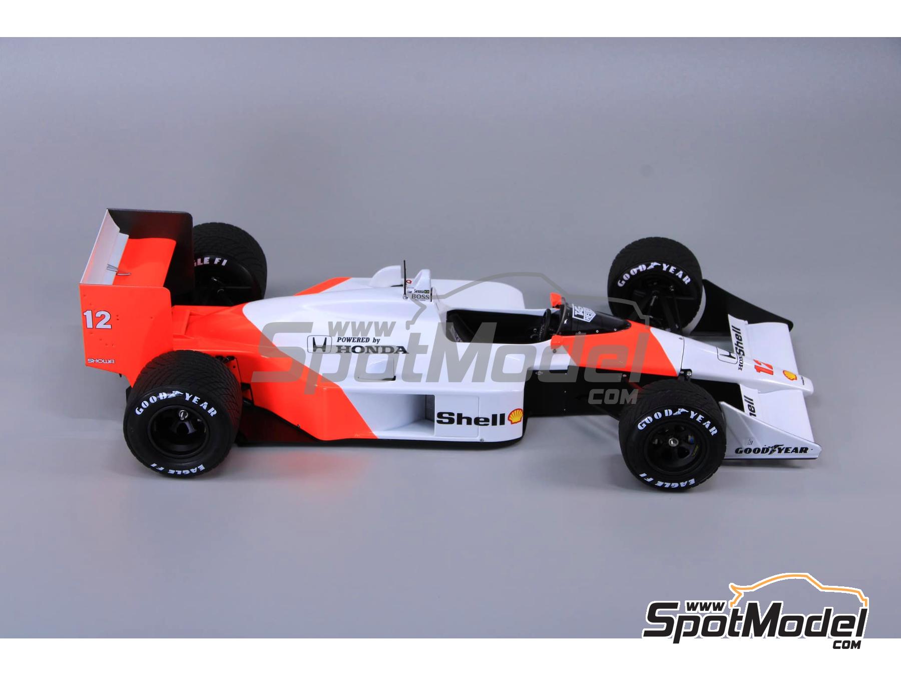 Image 14: McLaren Honda MP4/4 McLaren Racing Limited Team sponsored by Marlboro - Monaco Formula 1 Grand Prix 1988 | Car scale model kit in 1/12 scale manufactured by Beemax Model Kits (ref.&nbsp;BX12002, also 4545782089592)