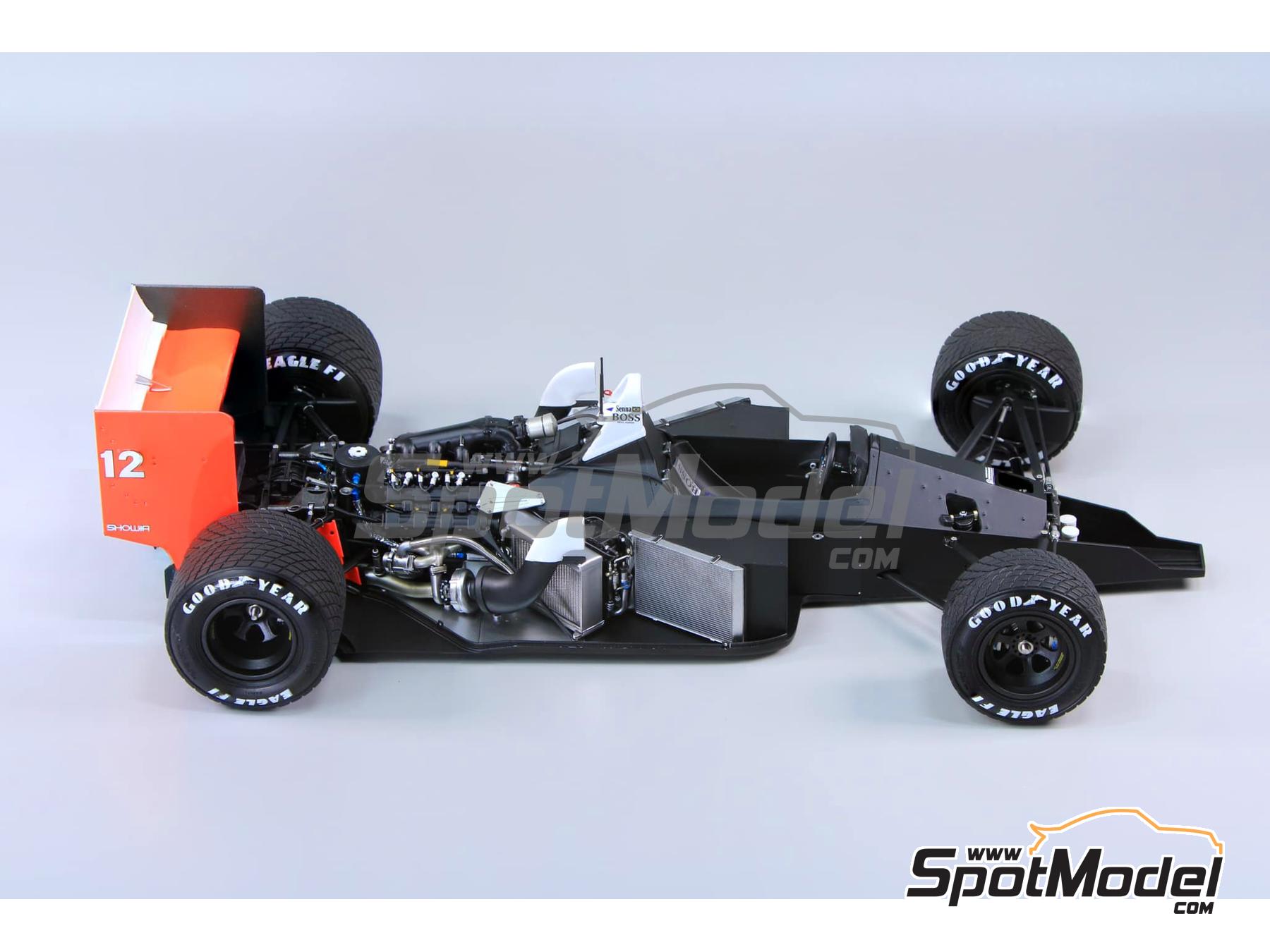 Image 15: McLaren Honda MP4/4 McLaren Racing Limited Team sponsored by Marlboro - Monaco Formula 1 Grand Prix 1988 | Car scale model kit in 1/12 scale manufactured by Beemax Model Kits (ref.&nbsp;BX12002, also 4545782089592)