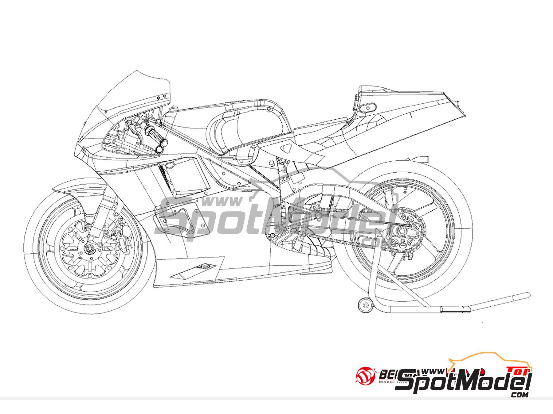 Image 4: Suzuki RGV500 XR79 Suzuki Team sponsored by Motul - Motorcycle World Championship 1993 | Motorbike scale model kit in 1/12 scale manufactured by Beemax Model Kits (ref. BX13001, also 4545782083811)