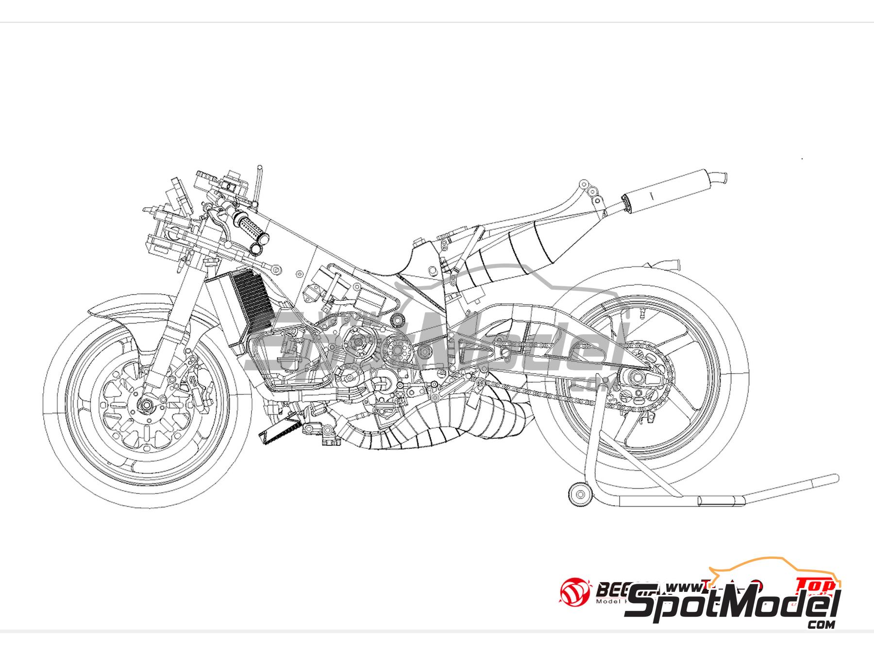 Image 5: Suzuki RGV500 XR79 Suzuki Team sponsored by Motul - Motorcycle World Championship 1993 | Motorbike scale model kit in 1/12 scale manufactured by Beemax Model Kits (ref. BX13001, also 4545782083811)