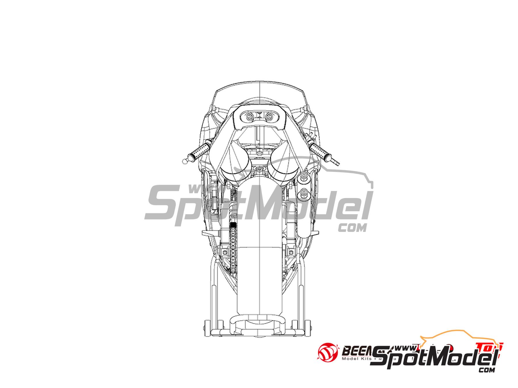 Image 7: Suzuki RGV500 XR79 Suzuki Team sponsored by Motul - Motorcycle World Championship 1993 | Motorbike scale model kit in 1/12 scale manufactured by Beemax Model Kits (ref. BX13001, also 4545782083811)