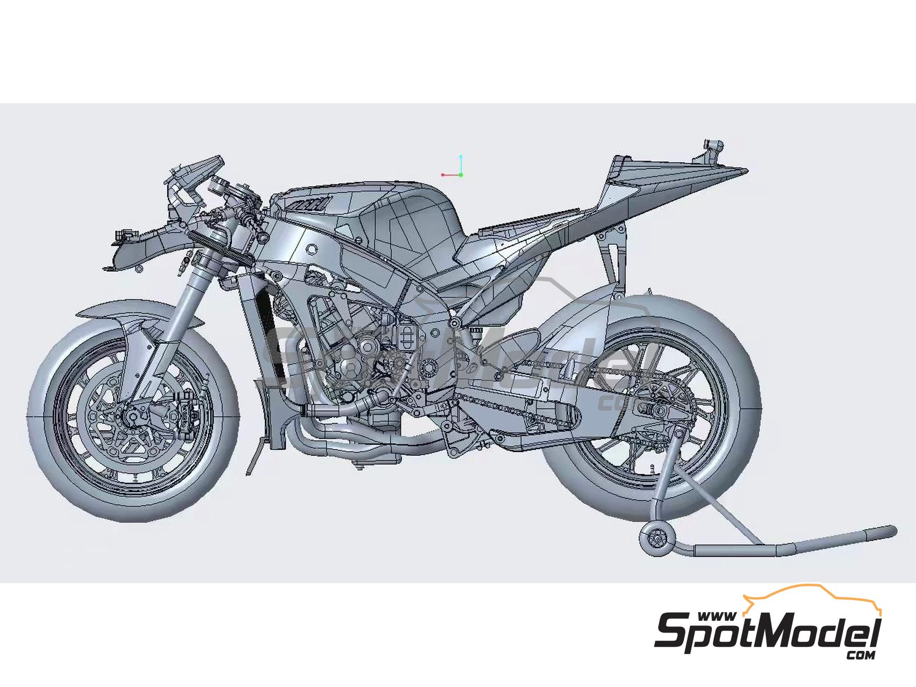 Image 6: Yamaha YZR-M1 Equipo Tech 3 patrocinado por Dunlop - Campeonato del Mundo de Moto GP 2007 | Maqueta de moto en escala&nbsp;1/12 fabricado por Beemax Model Kits (ref.&nbsp;BX13002, tambien 4545782131895)
