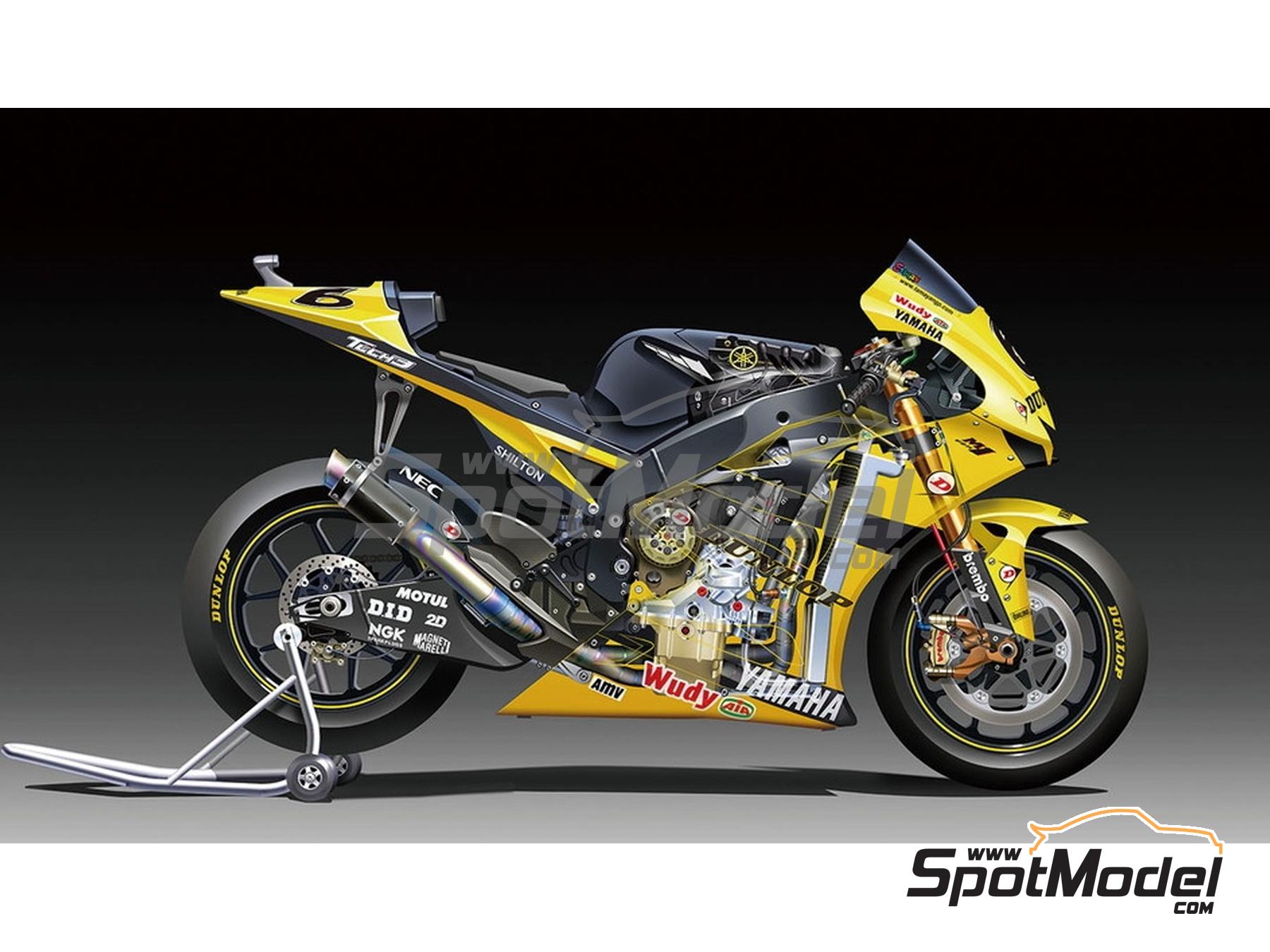 Image 7: Yamaha YZR-M1 Equipo Tech 3 patrocinado por Dunlop - Campeonato del Mundo de Moto GP 2007 | Maqueta de moto en escala&nbsp;1/12 fabricado por Beemax Model Kits (ref.&nbsp;BX13002, tambien 4545782131895)