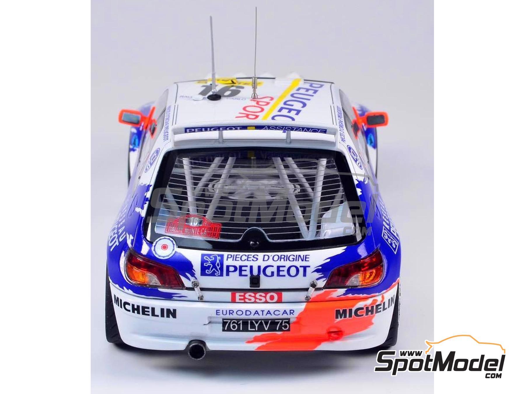 Image 7: Peugeot 306 Maxi Evo 2 Equipo Peugeot Sport patrocinado por Clarion - Rally de Monte Carlo - Rallye Automobile de Monte-Carlo 1998 | Maqueta de coche en escala&nbsp;1/24 fabricado por Beemax Model Kits (ref.&nbsp;BX24026, tambien 4545782078336)