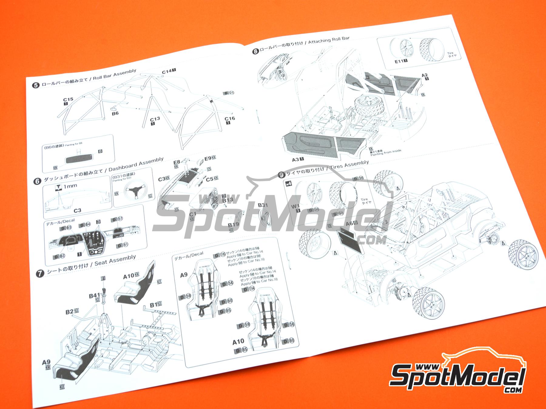 Image 19: Peugeot 306 Maxi Evo 2 Equipo Peugeot Sport patrocinado por Clarion - Rally de Monte Carlo - Rallye Automobile de Monte-Carlo 1998 | Maqueta de coche en escala&nbsp;1/24 fabricado por Beemax Model Kits (ref.&nbsp;BX24026, tambien 4545782078336)