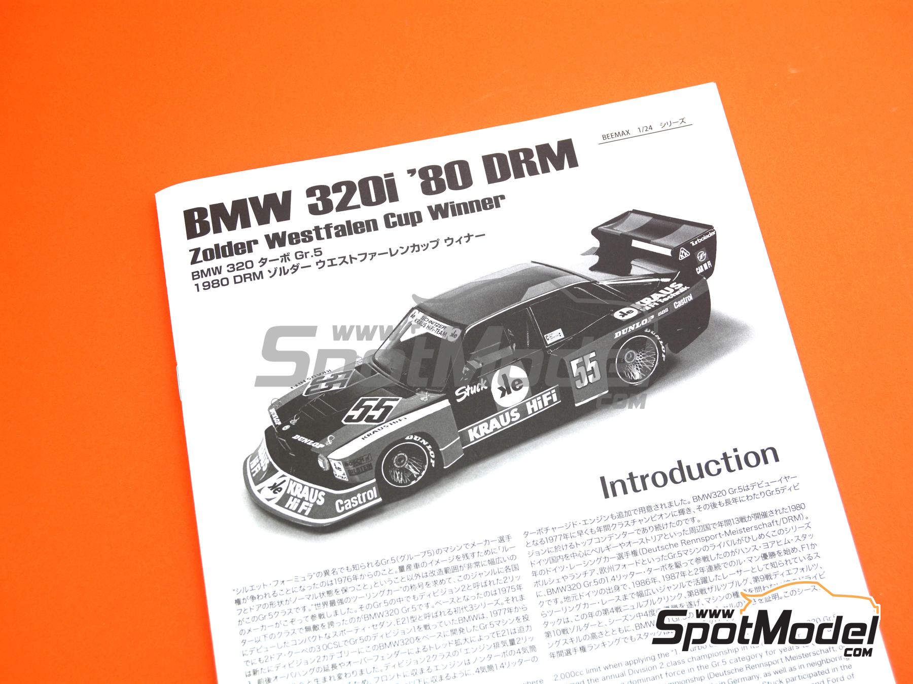 Image 27: BMW 320 E21 Turbo Grupo 5 Equipo Schnitzer patrocinado por Kraus Hi-Fi - Deutsche Rennsport Meisterschaft DRM Zolder Westfalen-Pokal 1980 | Maqueta de coche en escala&nbsp;1/24 fabricado por Beemax Model Kits (ref.&nbsp;BX24028, tambien 4545782078374)