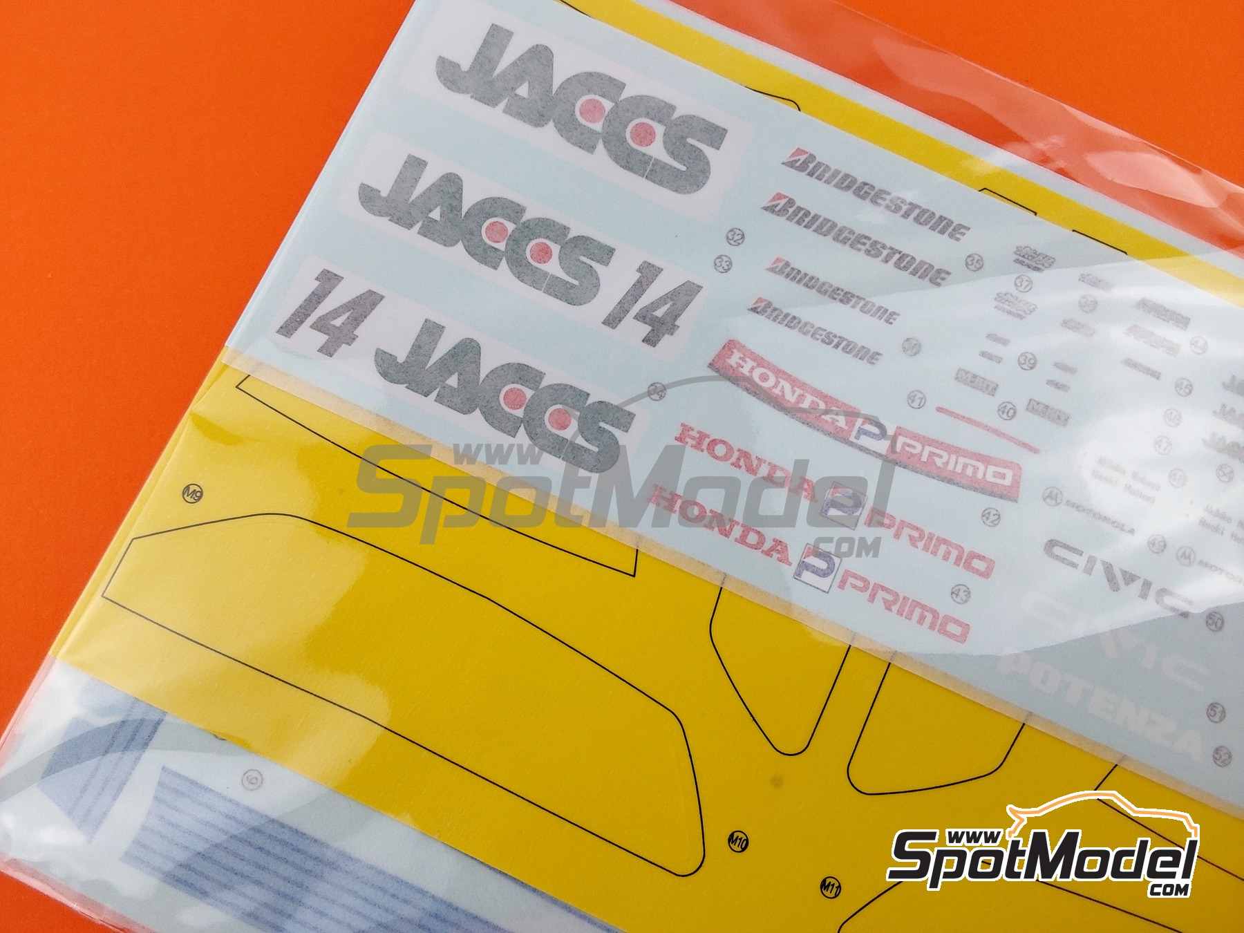 Image 13: Honda Civic EF9 Grupo A Equipo Mooncraft patrocinado por Jaccs - Campeonato JTC InterTEC 1991 | Maqueta de coche en escala&nbsp;1/24 fabricado por Beemax Model Kits (ref.&nbsp;BX24030, tambien 4545782101874)