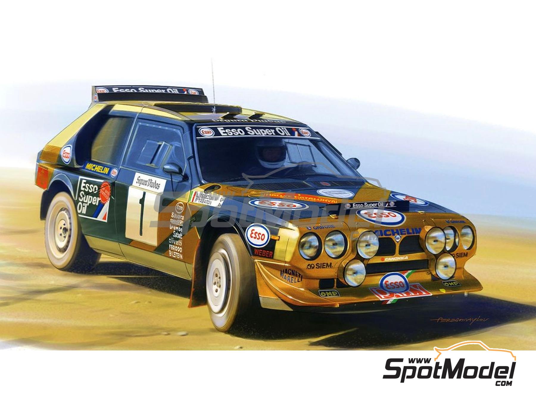 Image 1: Lancia Delta S4 Grupo B Equipo Scuderia Grifone patrocinado por Esso Super Oil - Rally Cataluña 1986 | Maqueta de coche en escala 1/24 fabricado por Beemax Model Kits (ref. BX24034, tambien 4545782082166)