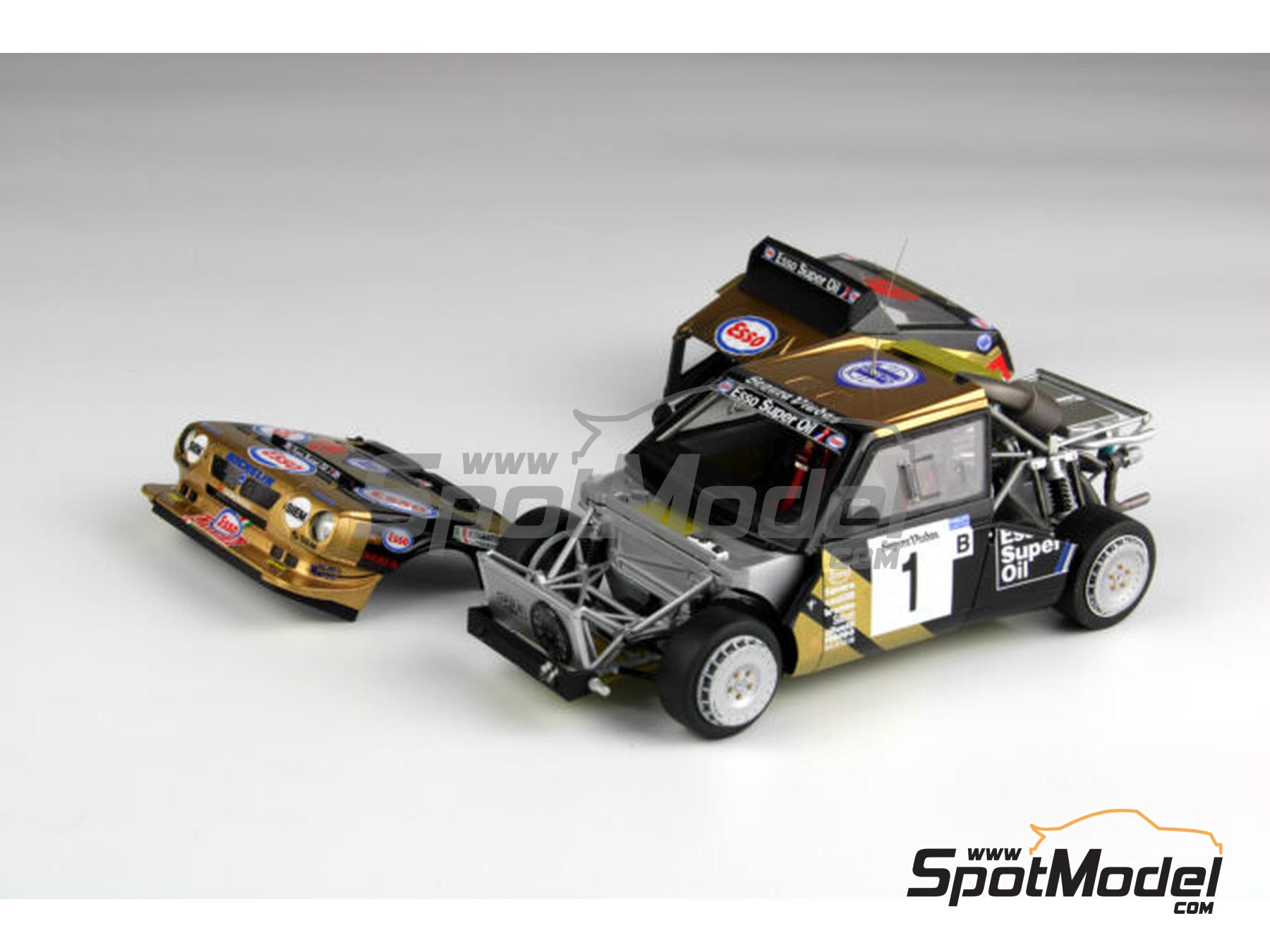 Image 12: Lancia Delta S4 Grupo B Equipo Scuderia Grifone patrocinado por Esso Super Oil - Rally Cataluña 1986 | Maqueta de coche en escala 1/24 fabricado por Beemax Model Kits (ref. BX24034, tambien 4545782082166)