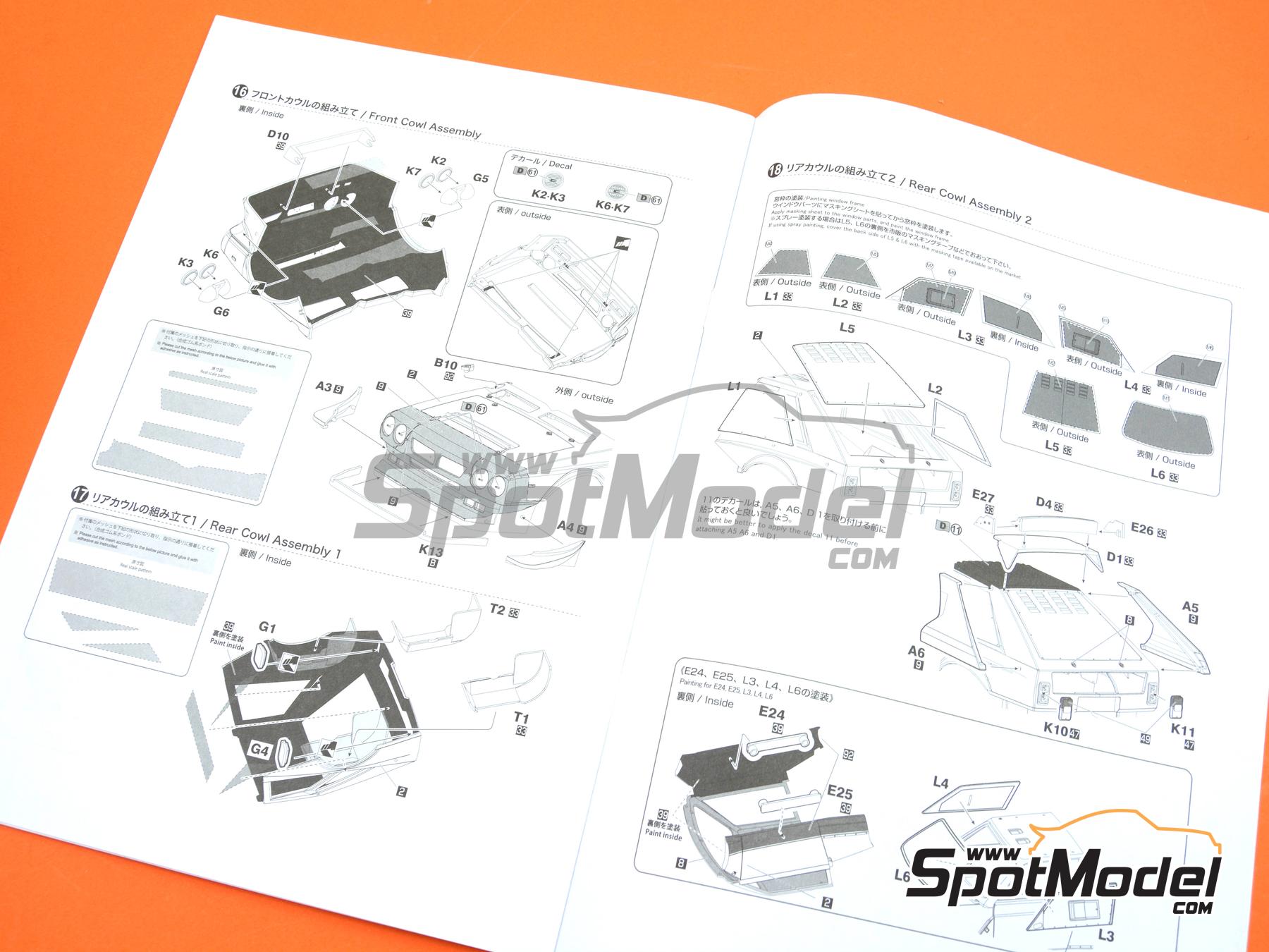 Image 24: Lancia Delta S4 Grupo B Equipo Scuderia Grifone patrocinado por Esso Super Oil - Rally Cataluña 1986 | Maqueta de coche en escala 1/24 fabricado por Beemax Model Kits (ref. BX24034, tambien 4545782082166)