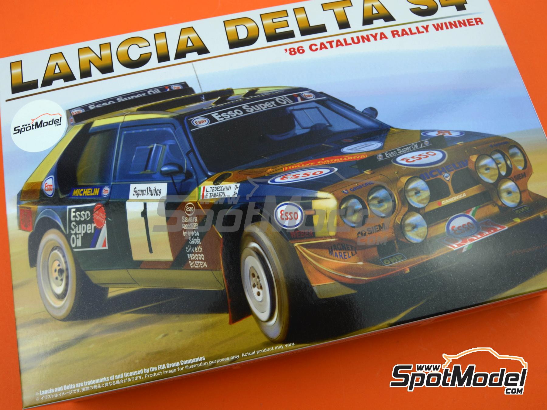 Image 27: Lancia Delta S4 Grupo B Equipo Scuderia Grifone patrocinado por Esso Super Oil - Rally Cataluña 1986 | Maqueta de coche en escala 1/24 fabricado por Beemax Model Kits (ref. BX24034, tambien 4545782082166)