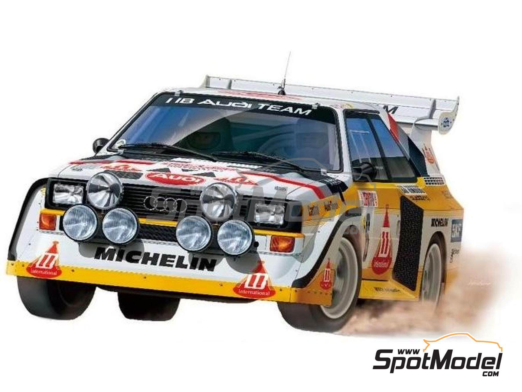 Image 1: Audi Sport Quattro S1 E2 Group B Audi Team Team sponsored by HB International - Monte Carlo Rally - Rallye Automobile de Monte-Carlo, Sanremo Rally 1985 and 1986 | Car scale model kit in 1/24 scale manufactured by Beemax Model Kits (ref.&nbsp;BX24035, also 4545782078398)