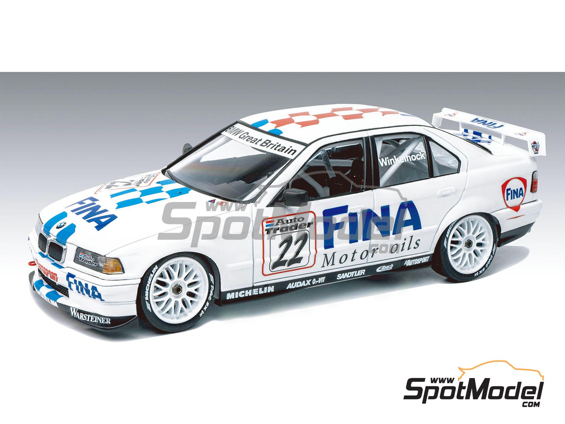 Image 2: BMW 320i E36 Equipo BMW Schnitzer patrocinado por Fina - Brands Hatch BTCC 1996 | Maqueta de coche en escala&nbsp;1/24 fabricado por Beemax Model Kits (ref.&nbsp;BX24045, tambien 4545782101669)